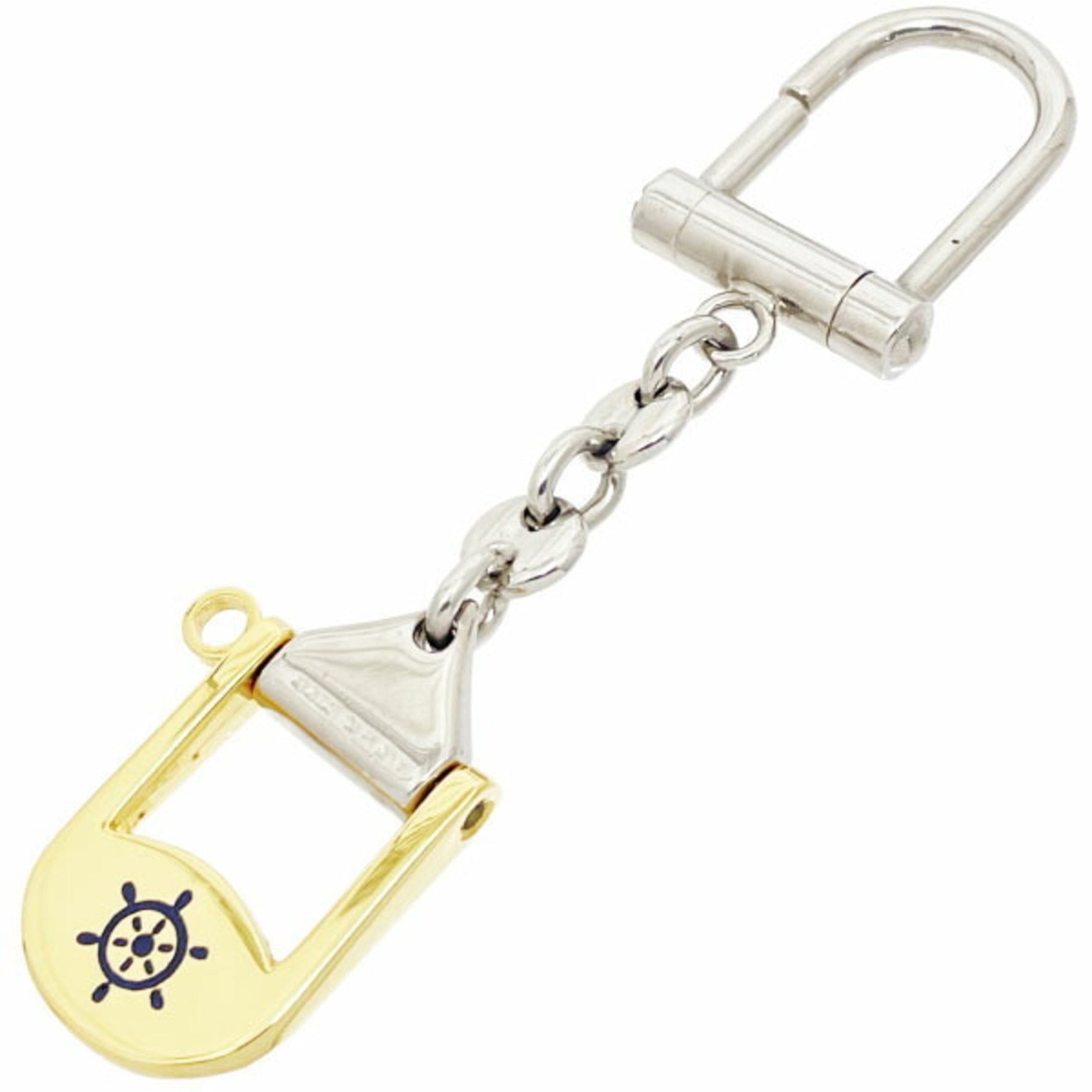 Gucci Keychain Double G Metal Gold Silver GUCCI GG Old Keyring TT-14355