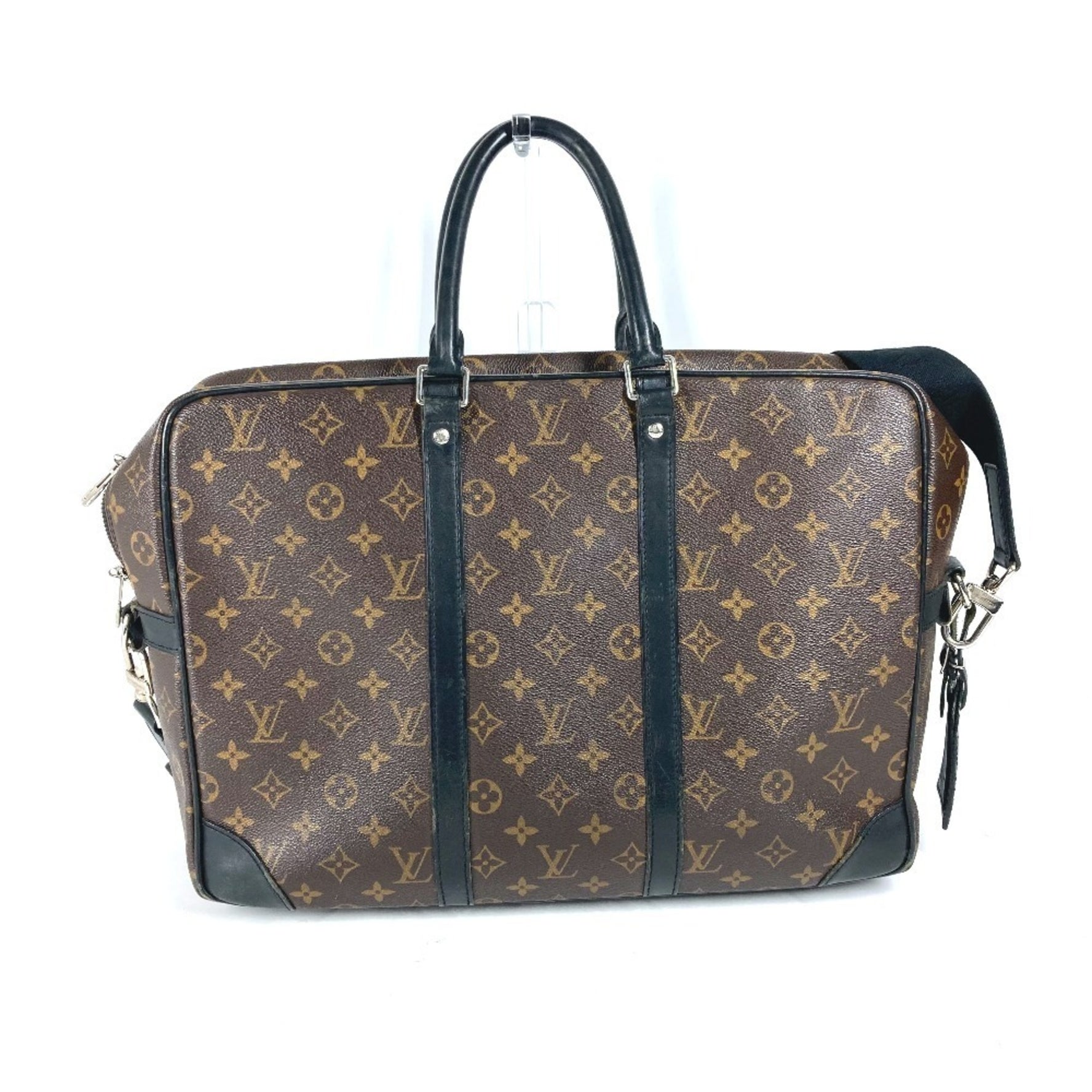 Louis Vuitton Monogram Macassar Porte Voyage GM PDV Bag Shoulder Business Canvas Brown