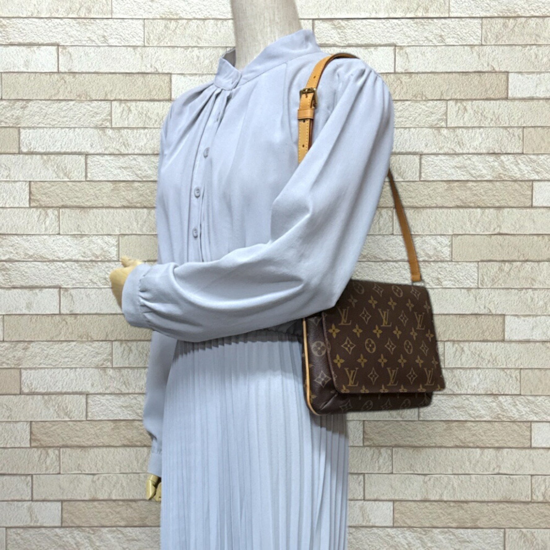 Louis Vuitton Musette Tango Short Monogram Shoulder Bag Canvas M51257 Brown Women's LOUIS VUITTON