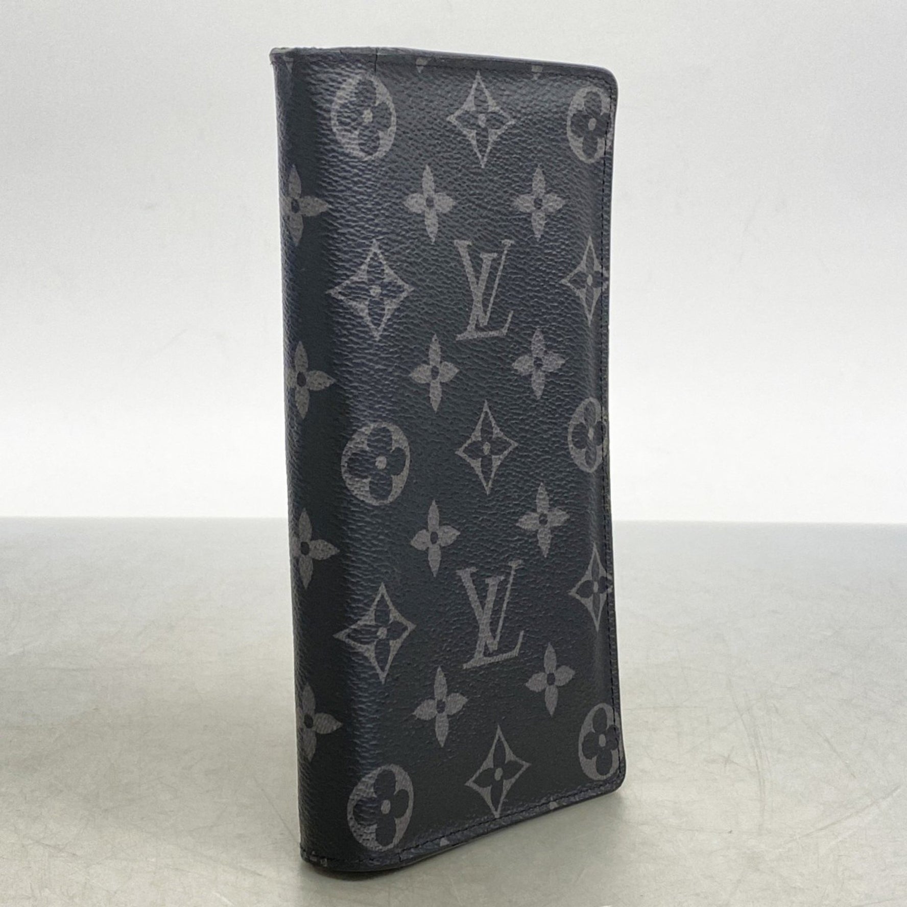 Louis Vuitton Monogram Eclipse Portefeuille Brazza Long Wallet M61697 Black Men's P1155825