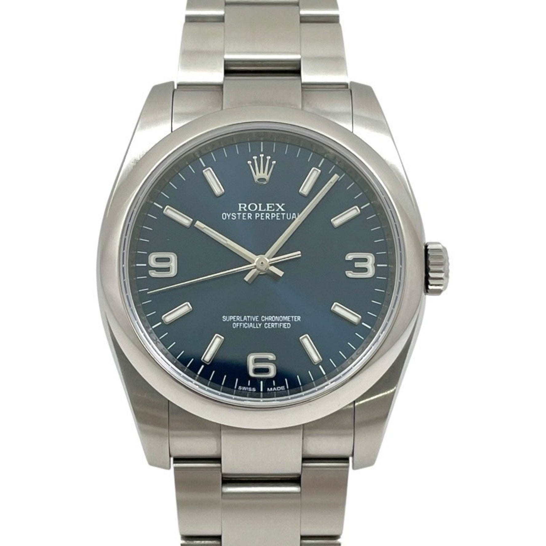 ROLEX Oyster Perpetual Stainless Steel Watch, Random Number, 2019 Collection, Blue 369, Dial, Automatic
