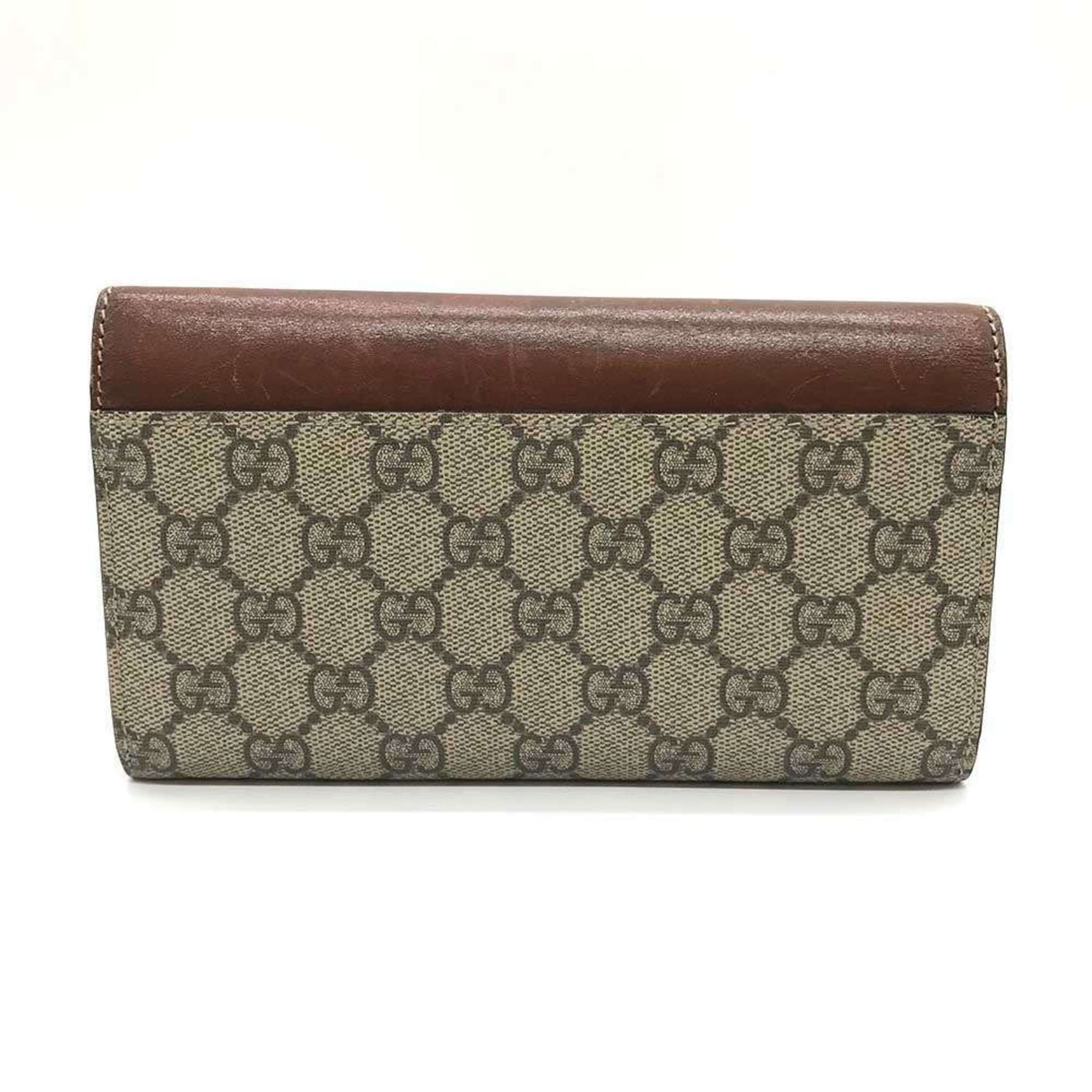 Gucci Long Wallet GG Supreme Leather Bi-fold Men's