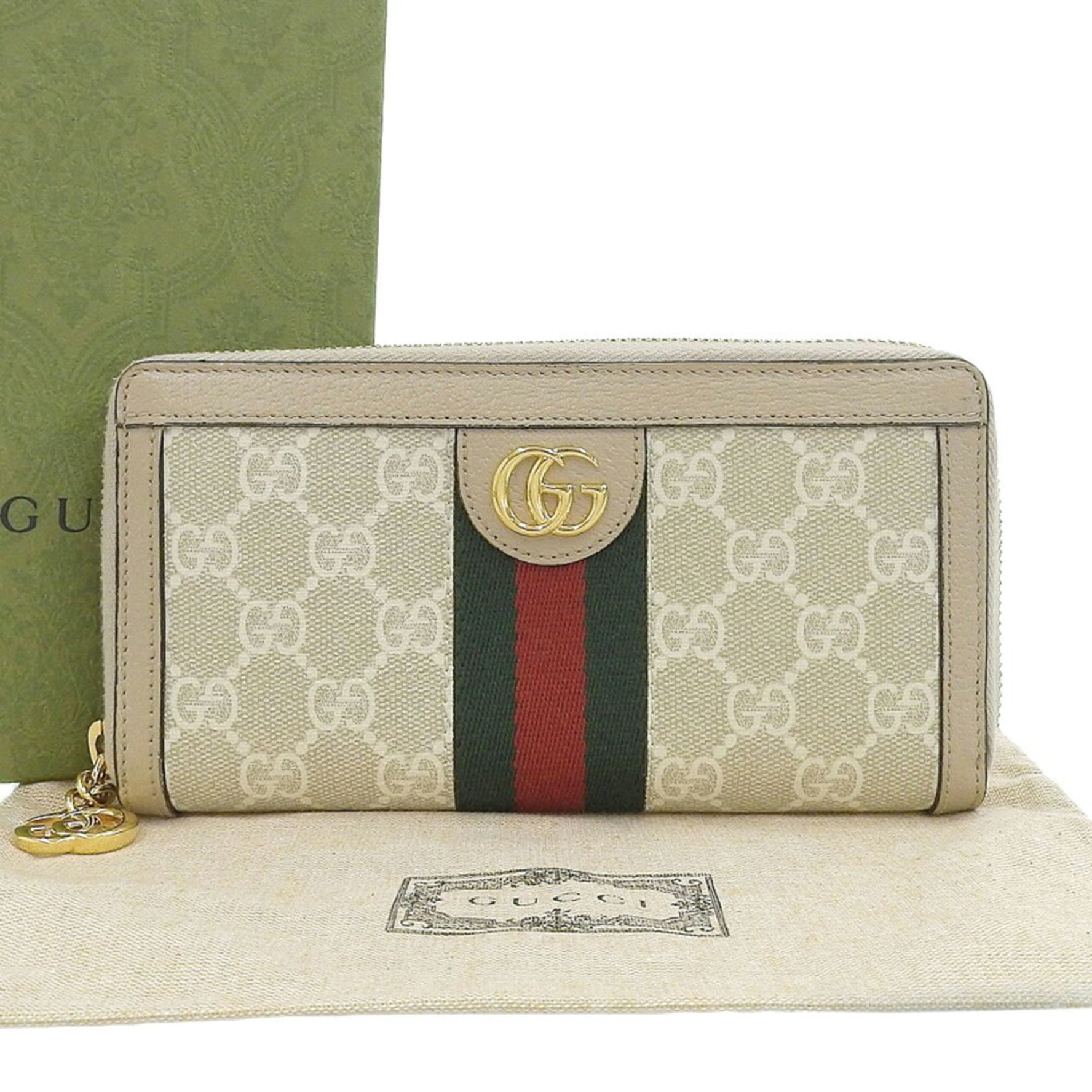 GUCCI Ophidia GG Supreme Marmont Round Long Wallet 1147
