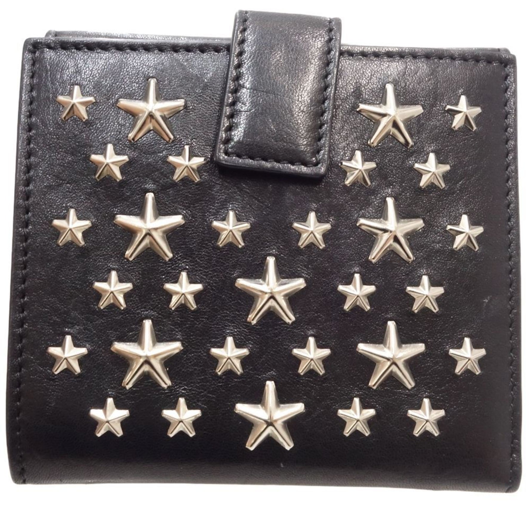 Jimmy Choo Star Studded Frida Bifold Wallet Leather