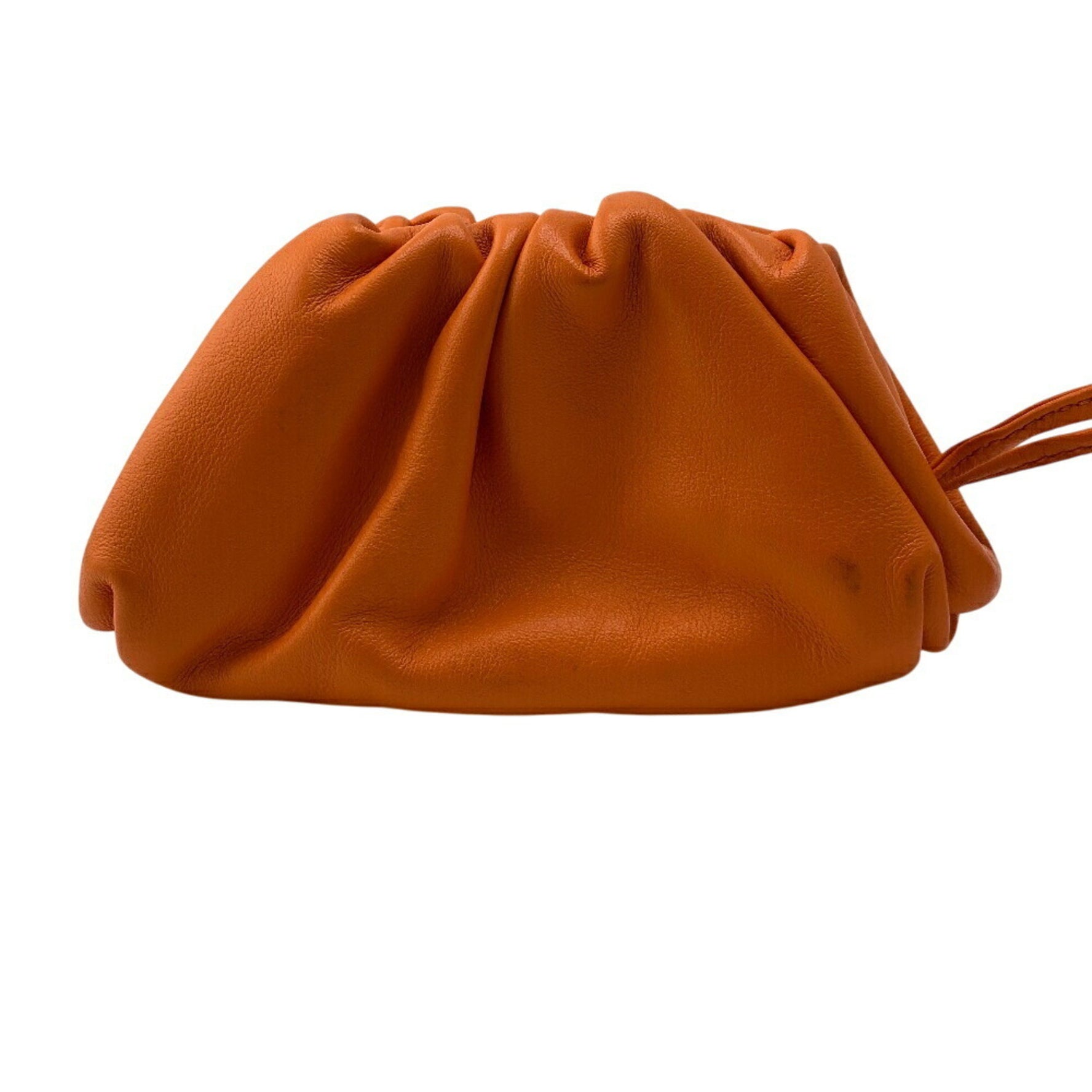 BOTTEGA VENETA The Pouch Leather Wallet/Coin Case Wallet Coin Purse Pocket Card Bifold Women Men Orange