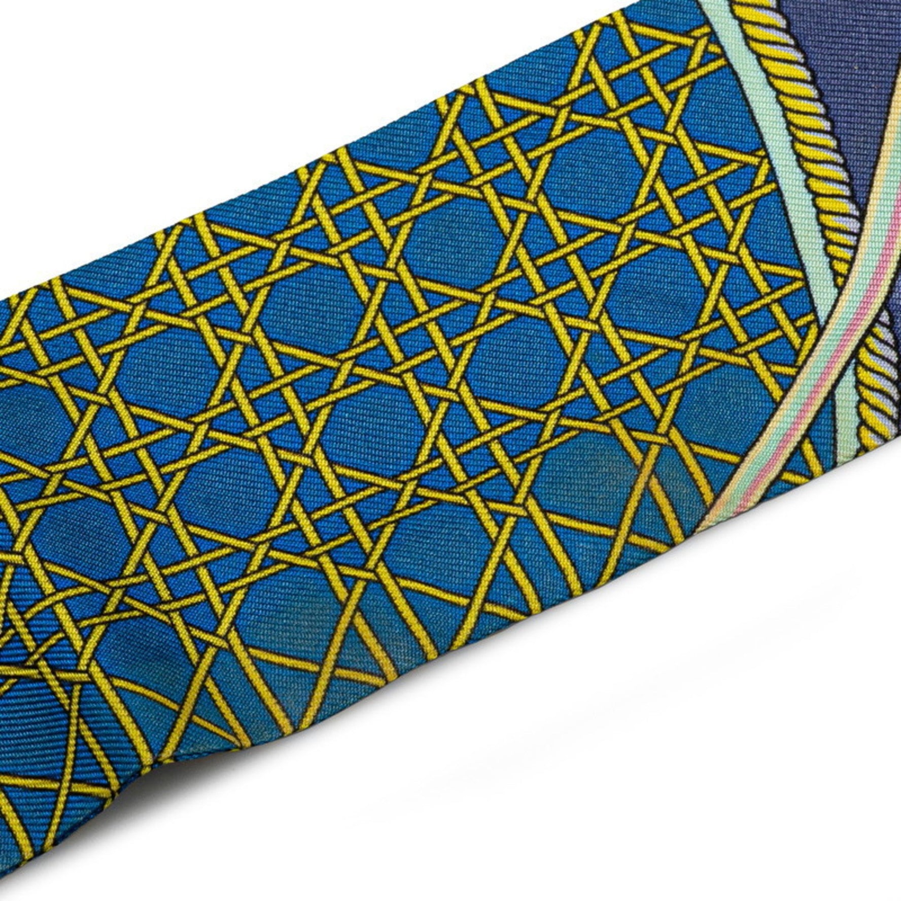 Hermes Twilly LES VOITURES A TRANSFORMATION Folding Carriage Scarf Muffler Pink Multicolor Silk