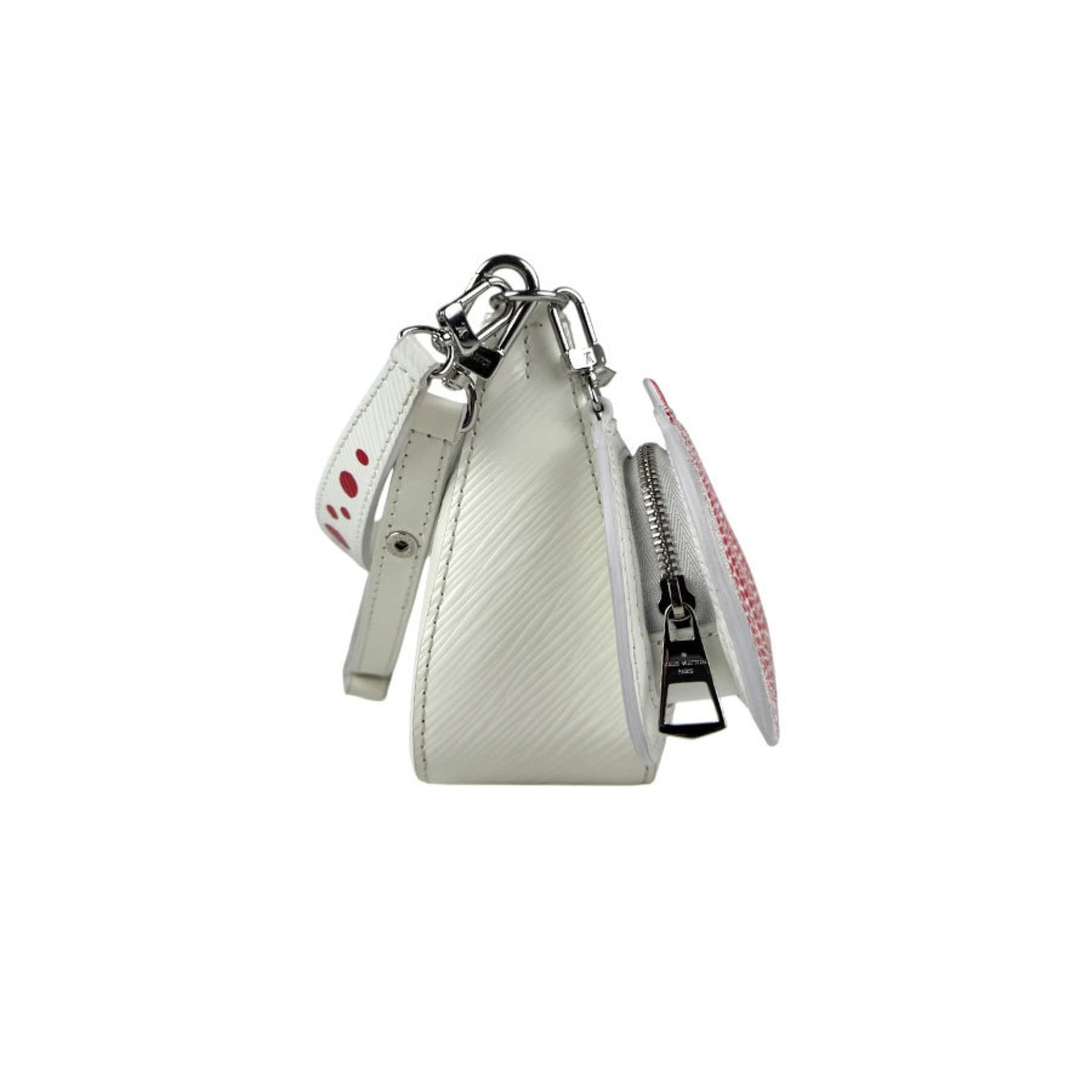 Louis Vuitton Shoulder Bag LV x YK Malerini Epi Leather White Red Silver