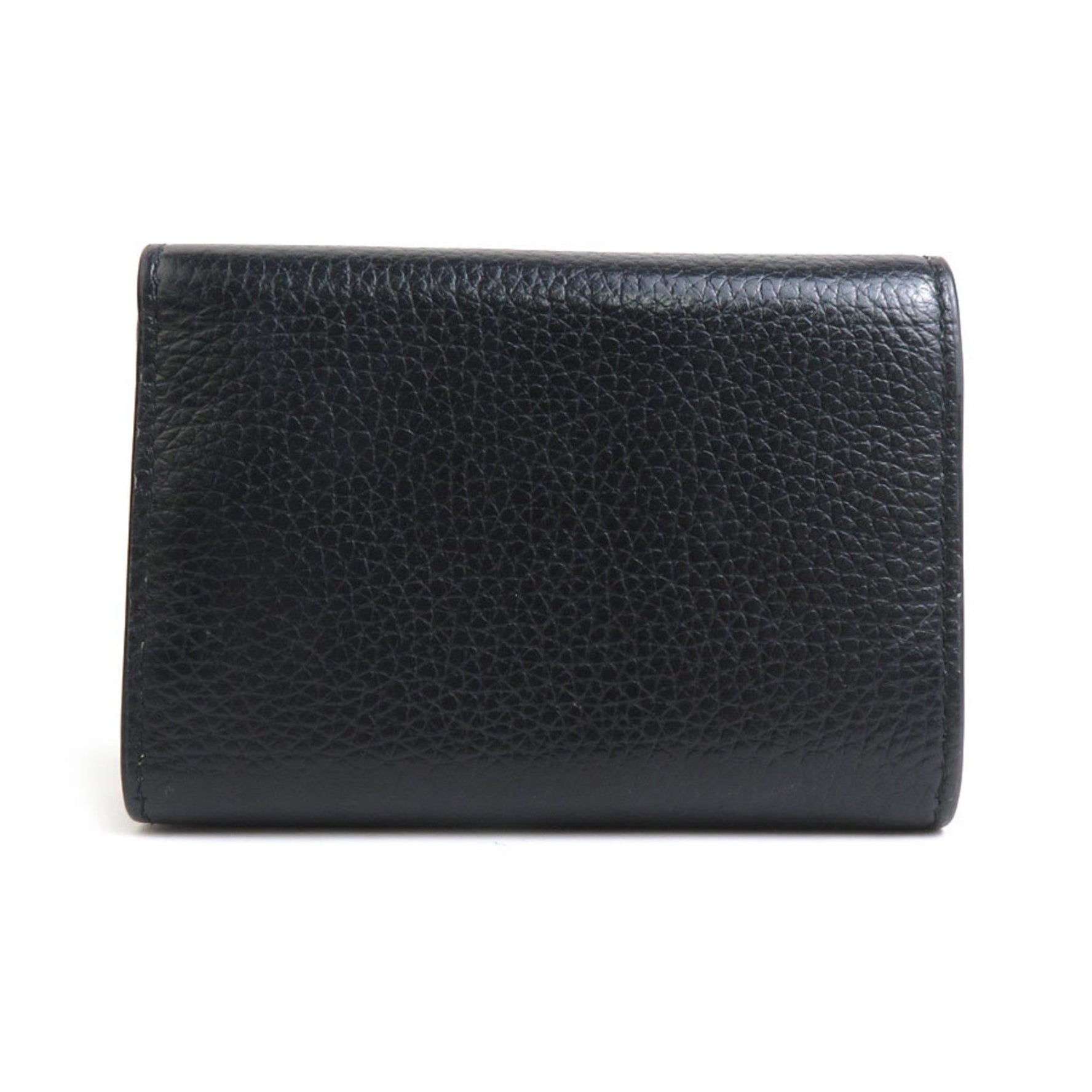 BALENCIAGA Tri-fold Wallet Leather Black Men's Women's 55818k