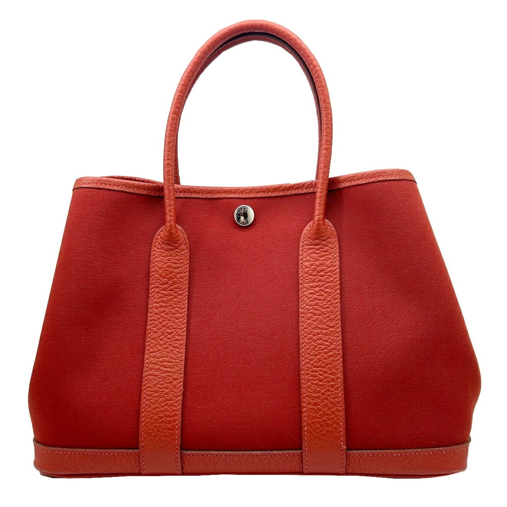 HERMES Garden TPM Toile Canvas Rouge Venetian Duchess Rose Extreme Z Stamp 2021 Tote Bag and Men