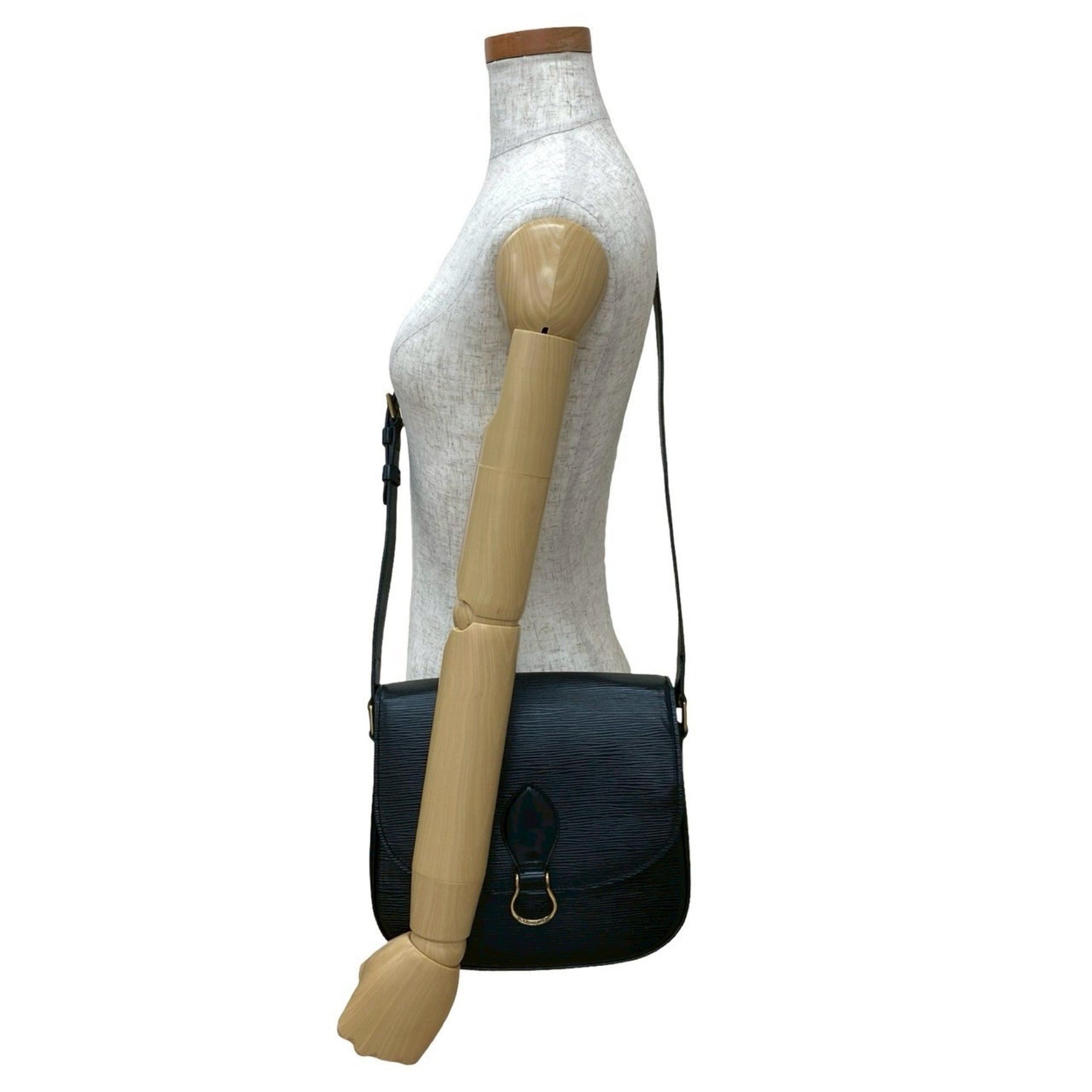 Louis Vuitton Vintage Saint-Cloud Epi Leather Shoulder Bag/Pochette/Sacoche Noir