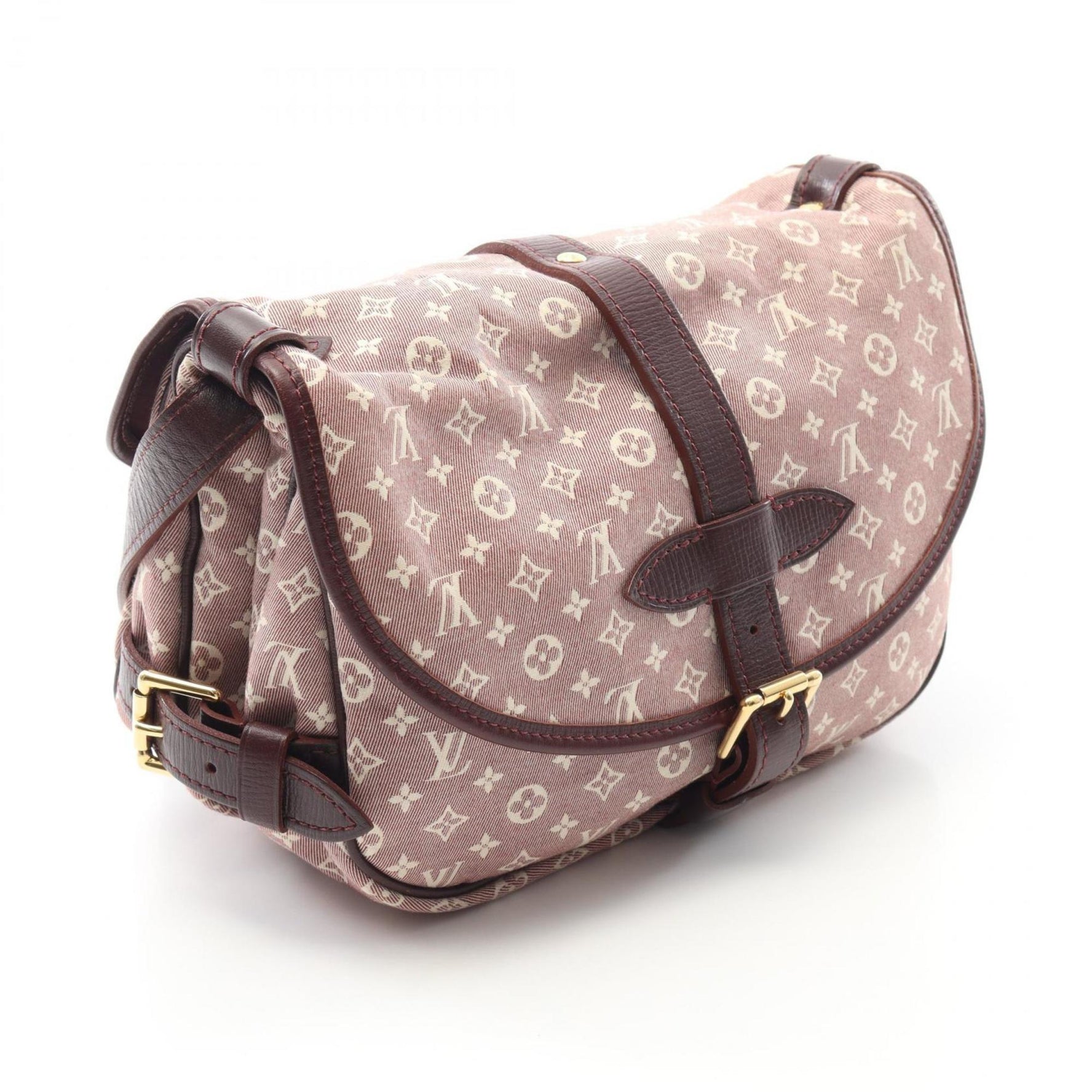 Louis Vuitton Saumur PM Shoulder Bag, Monogram Idylle Canvas and Leather, Bordeaux Ivory