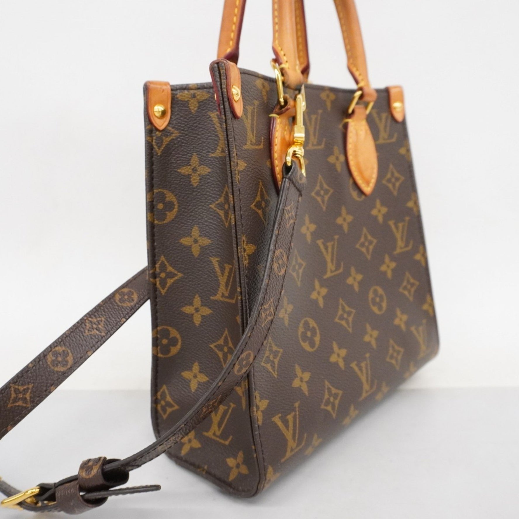 Louis Vuitton Monogram Sac Plat BB Handbag M46265 Brown Women's