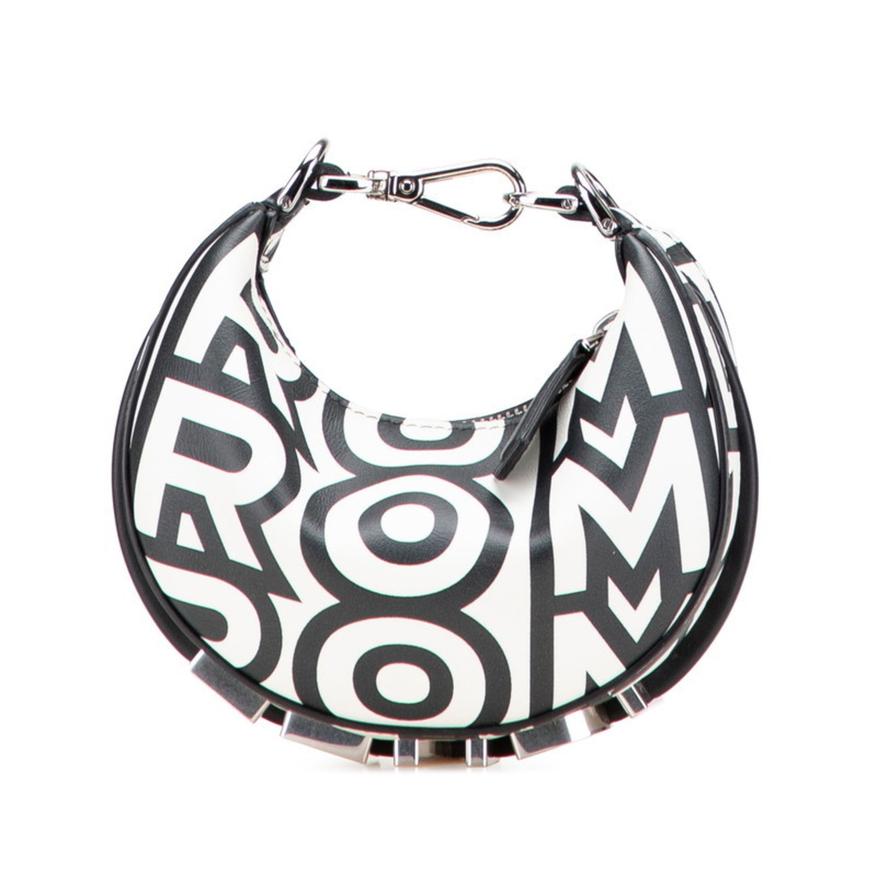 Fendi Nanography Marc Jacobs Collaboration Handbag White and Black Leather