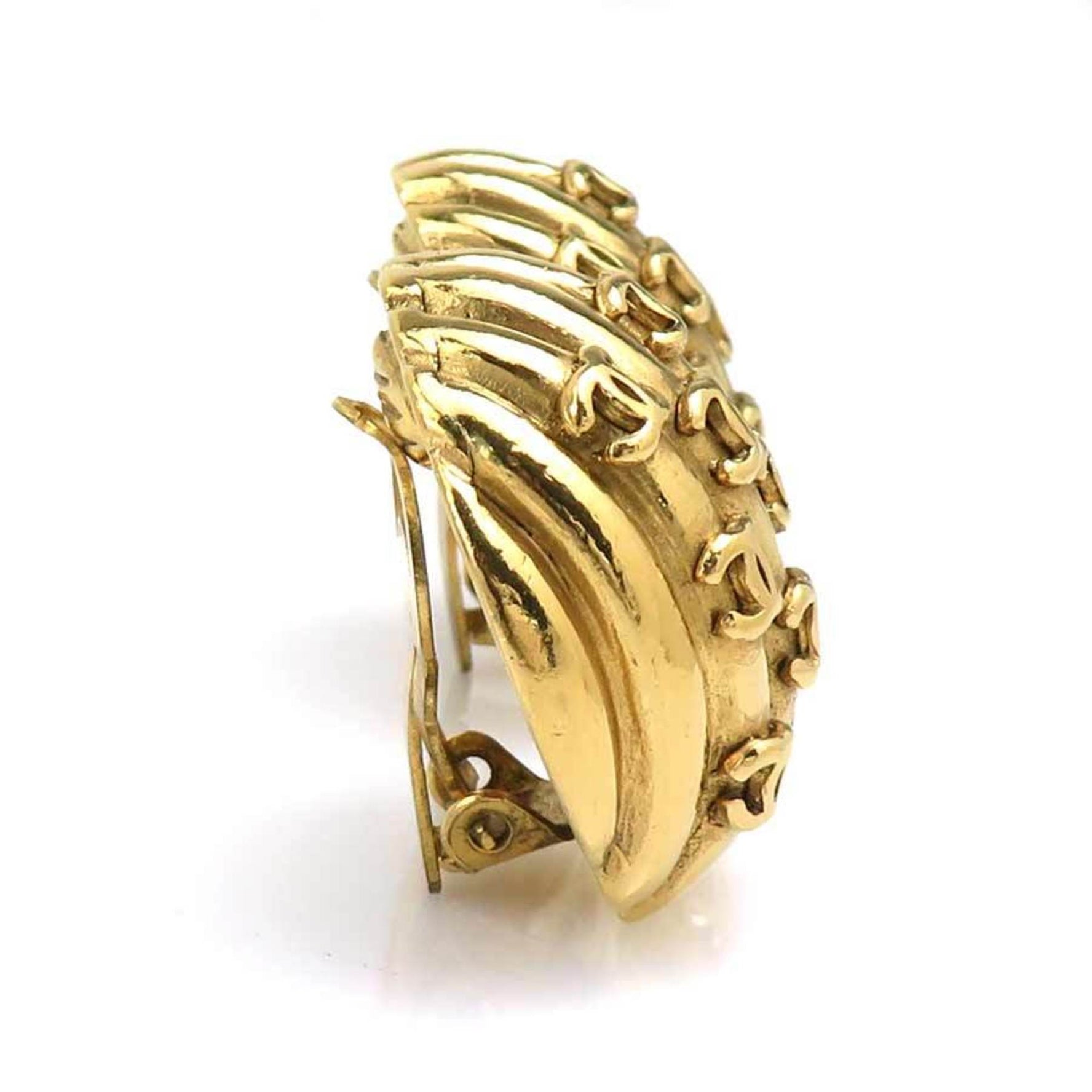 CHANEL Coco Mark Metal Earrings