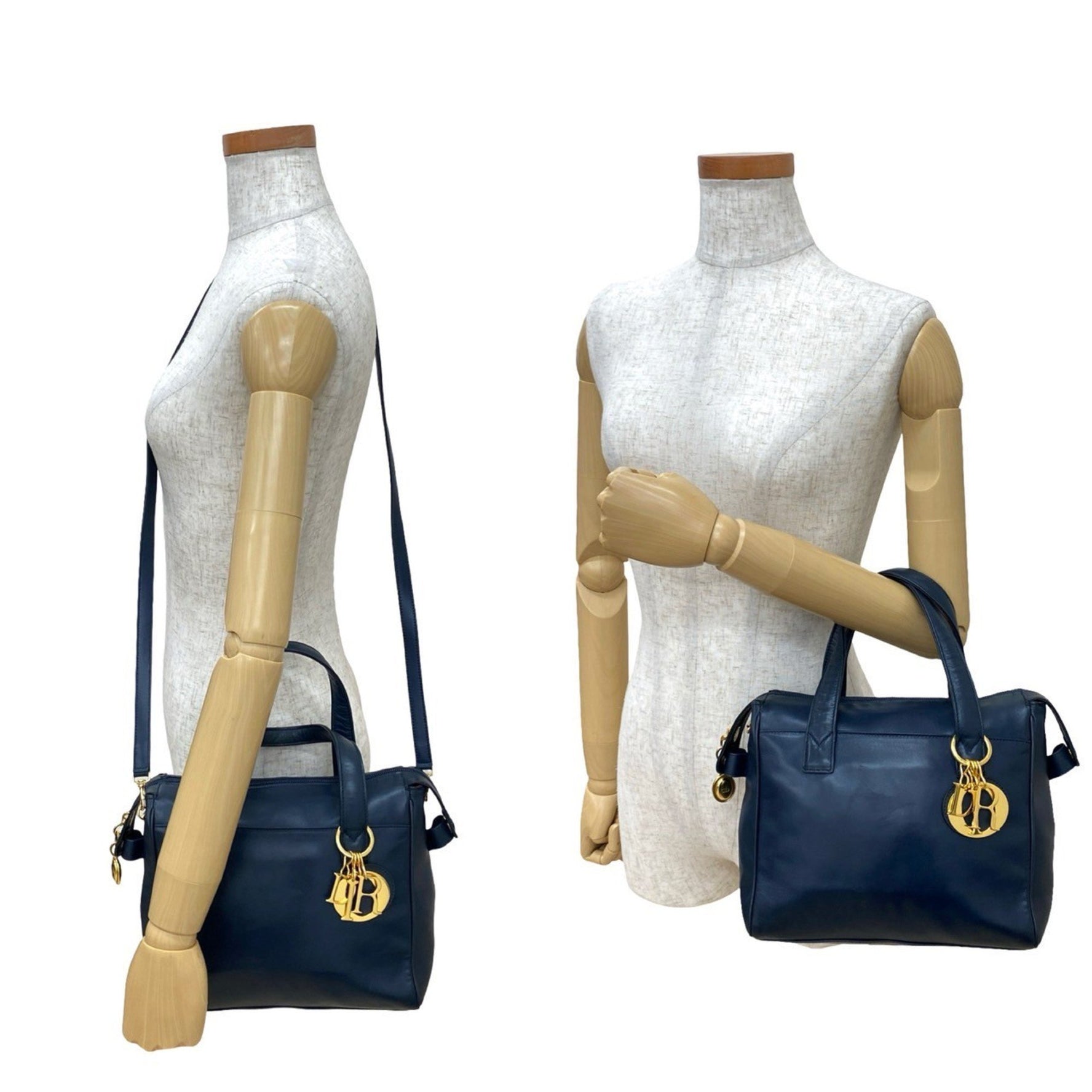 Christian Dior CD logo hardware leather handbag, mini Boston bag, shoulder