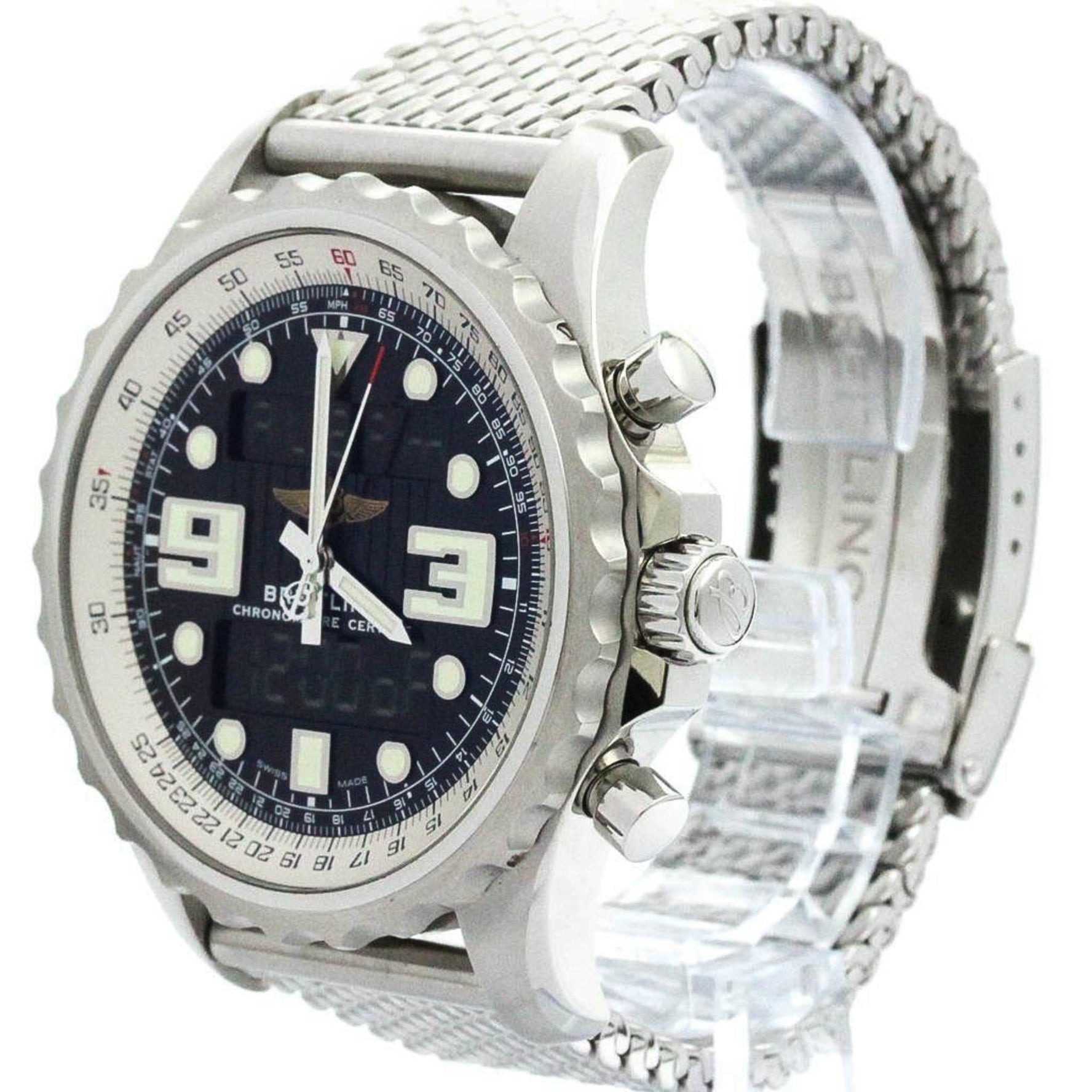 Polished BREITLING Chronospace Stainless Steel Quartz Watch