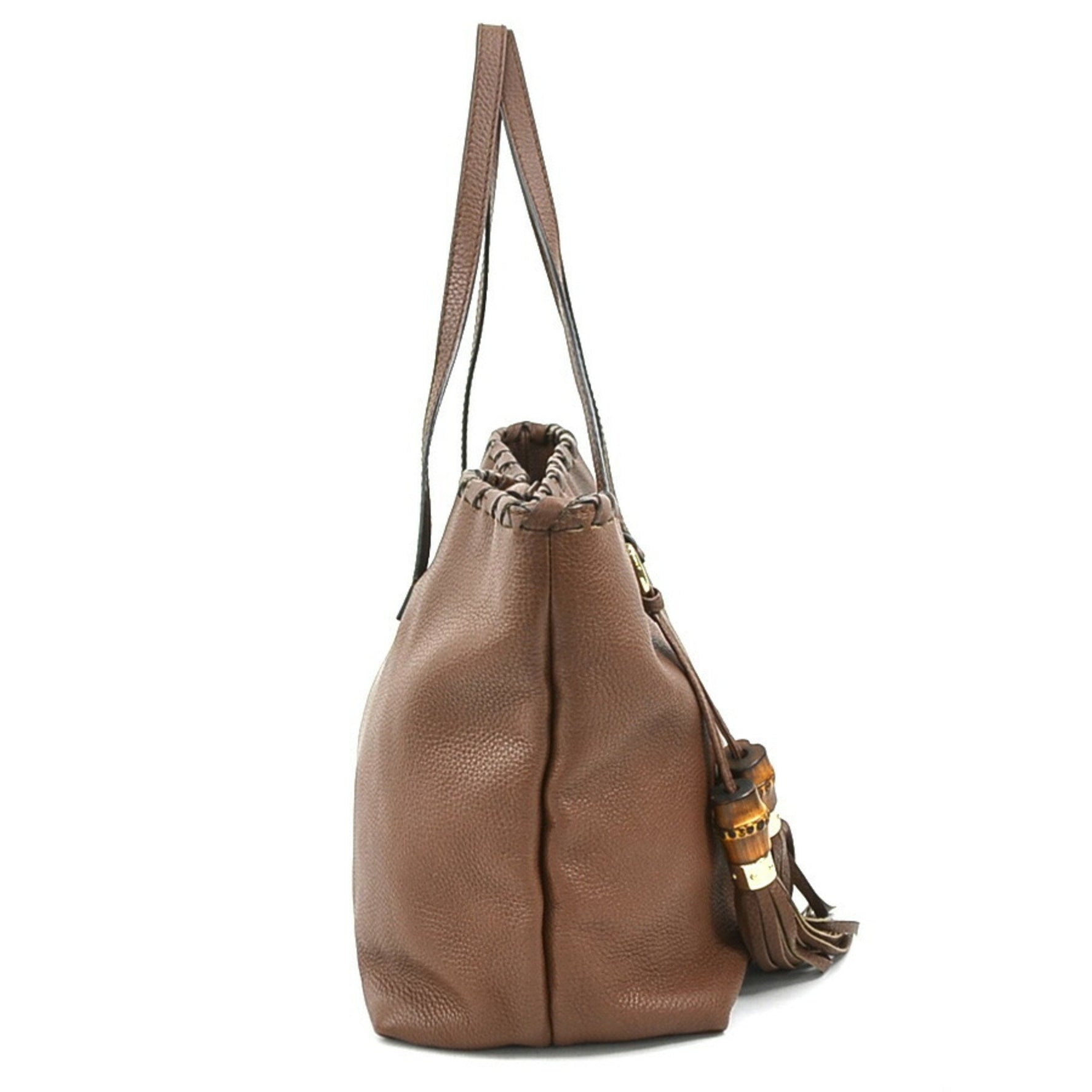 GUCCI Shoulder Bag Tote Bamboo Tassel Leather