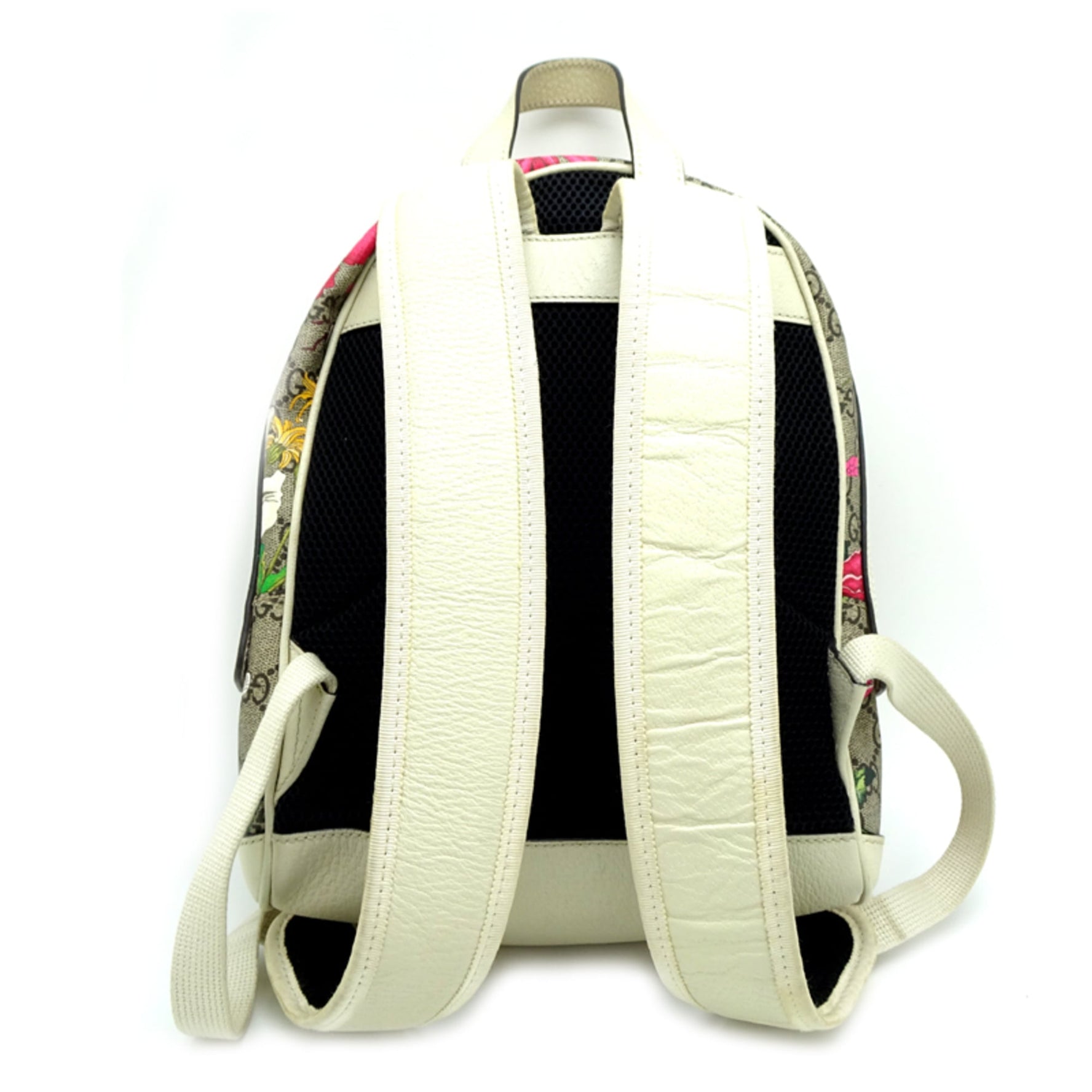 Gucci Floral Backpack, Backpack/Daypack, GG Supreme, Beige
