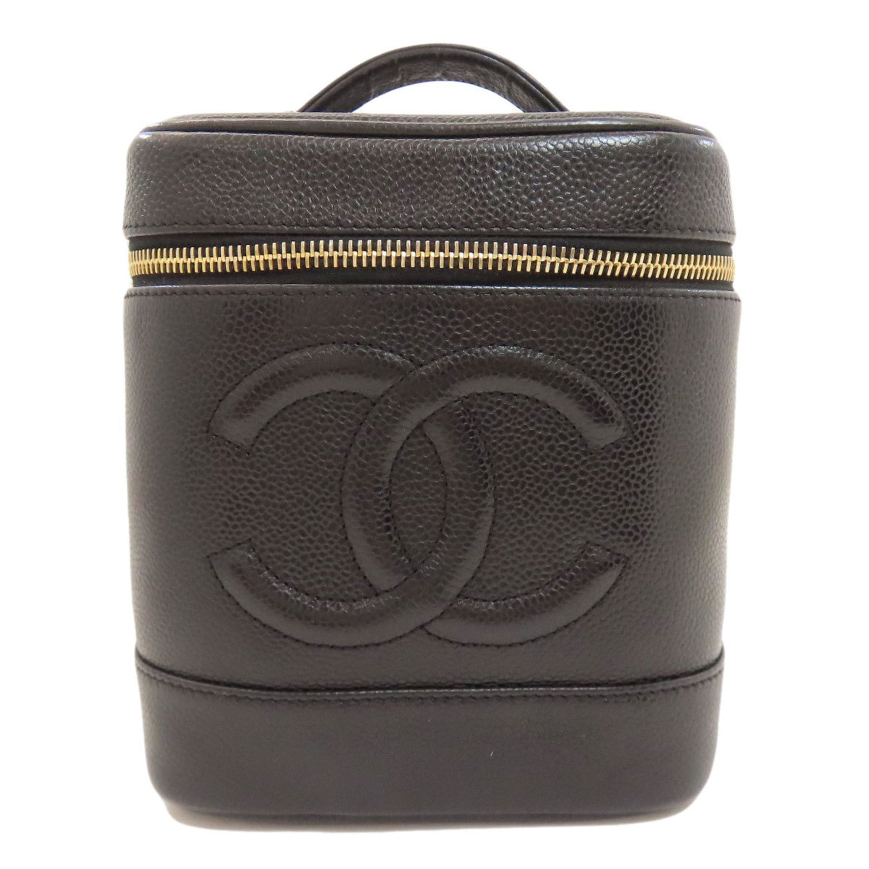 Chanel Coco Mark Vanity Handbag in Grained Calfskin with Gold Hardware