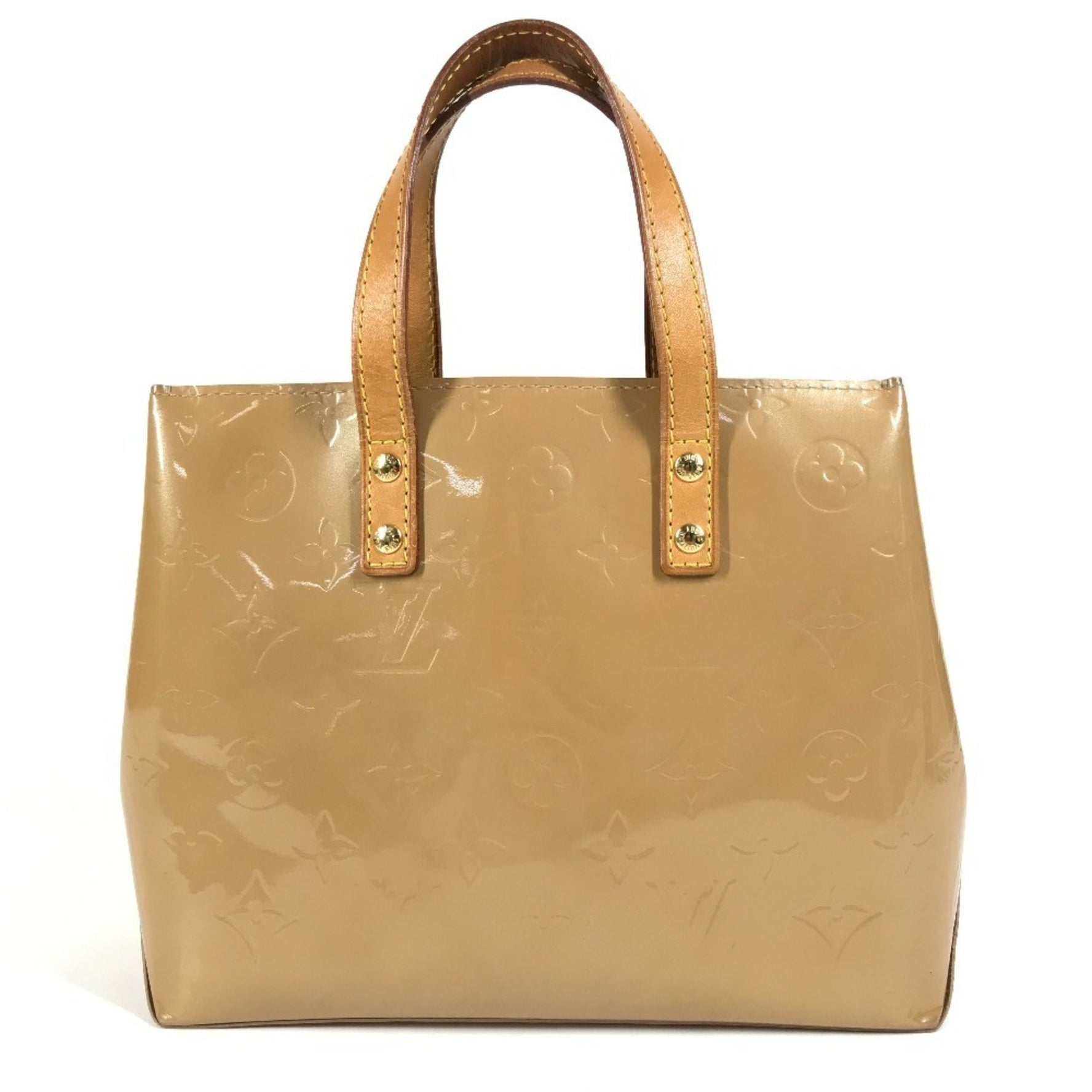 LOUIS VUITTON Monogram Vernis Reed PM Tote Bag/Handbag in Canvas, Noisette Beige
