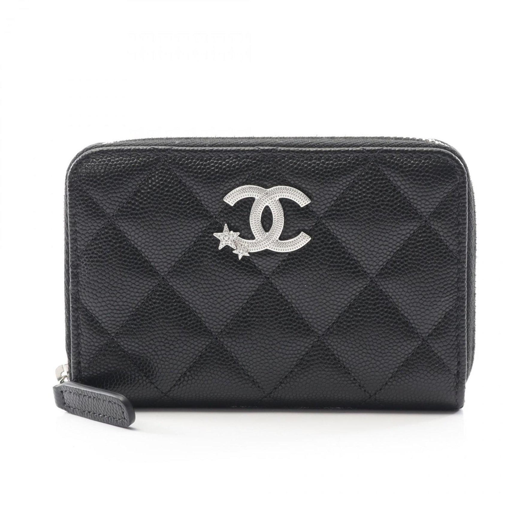 CHANEL Matelasse Coco Mark Star Round Wallet in Grained Calfskin Leather