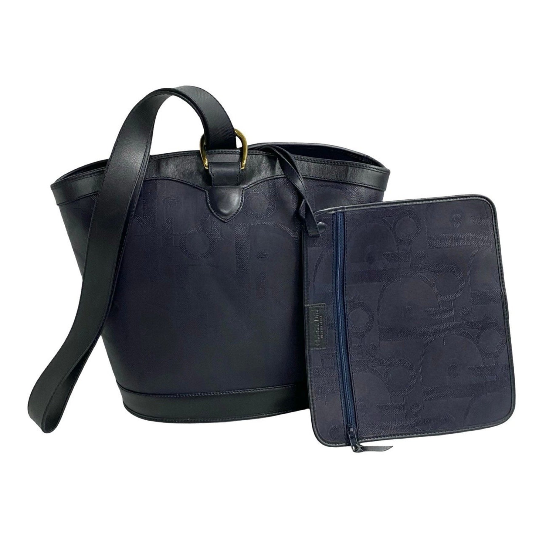 Christian Dior Trotter Leather Tote Bag, Blue