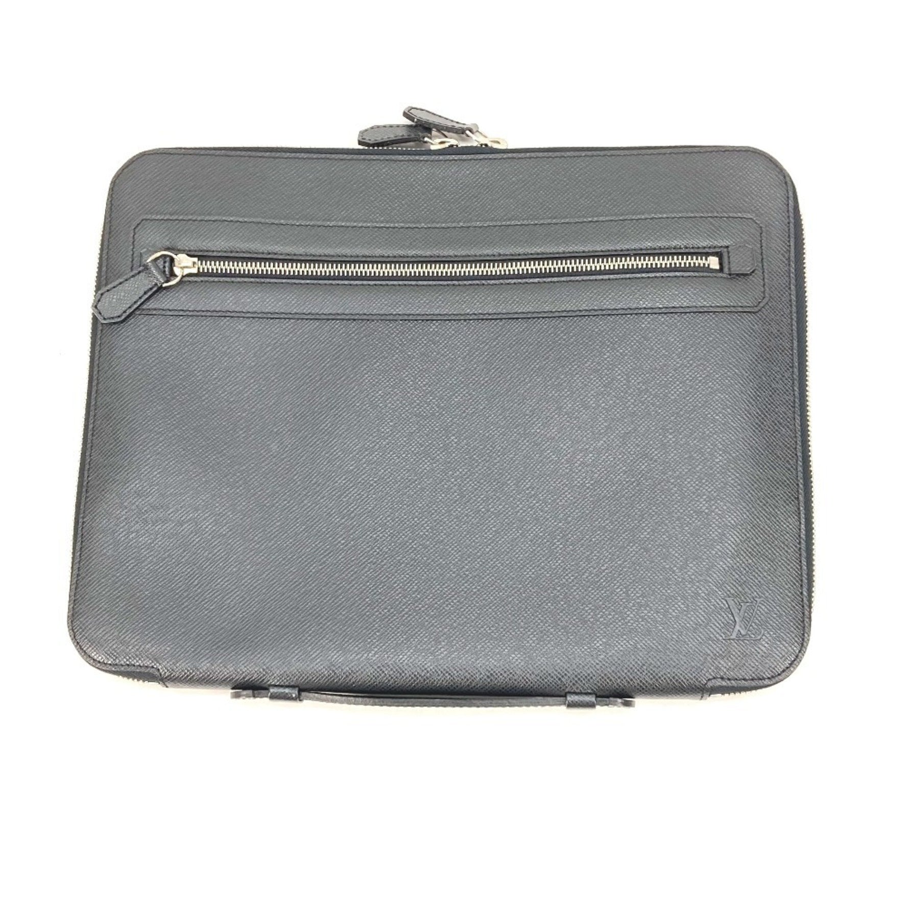 LOUIS VUITTON M32612 Taiga Vladimir Handbag/Business Bag in Leather, Men's, Noir Black
