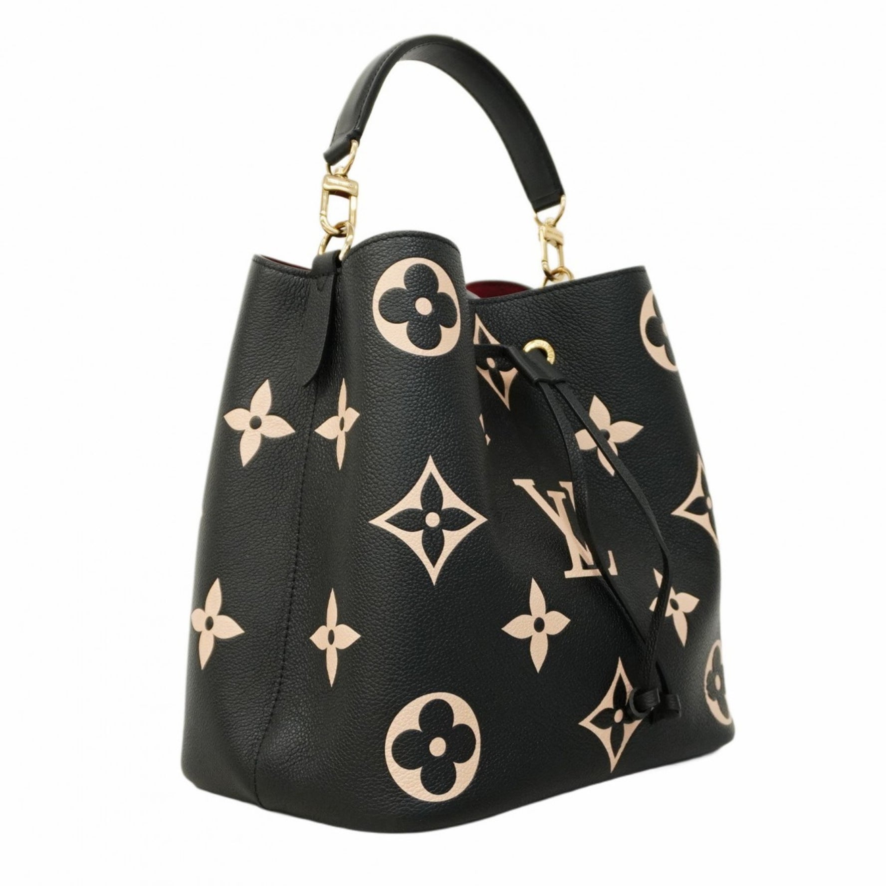 Louis Vuitton Monogram Empreinte Two-Tone NeoNoe MM Handbag Black/Beige Bag