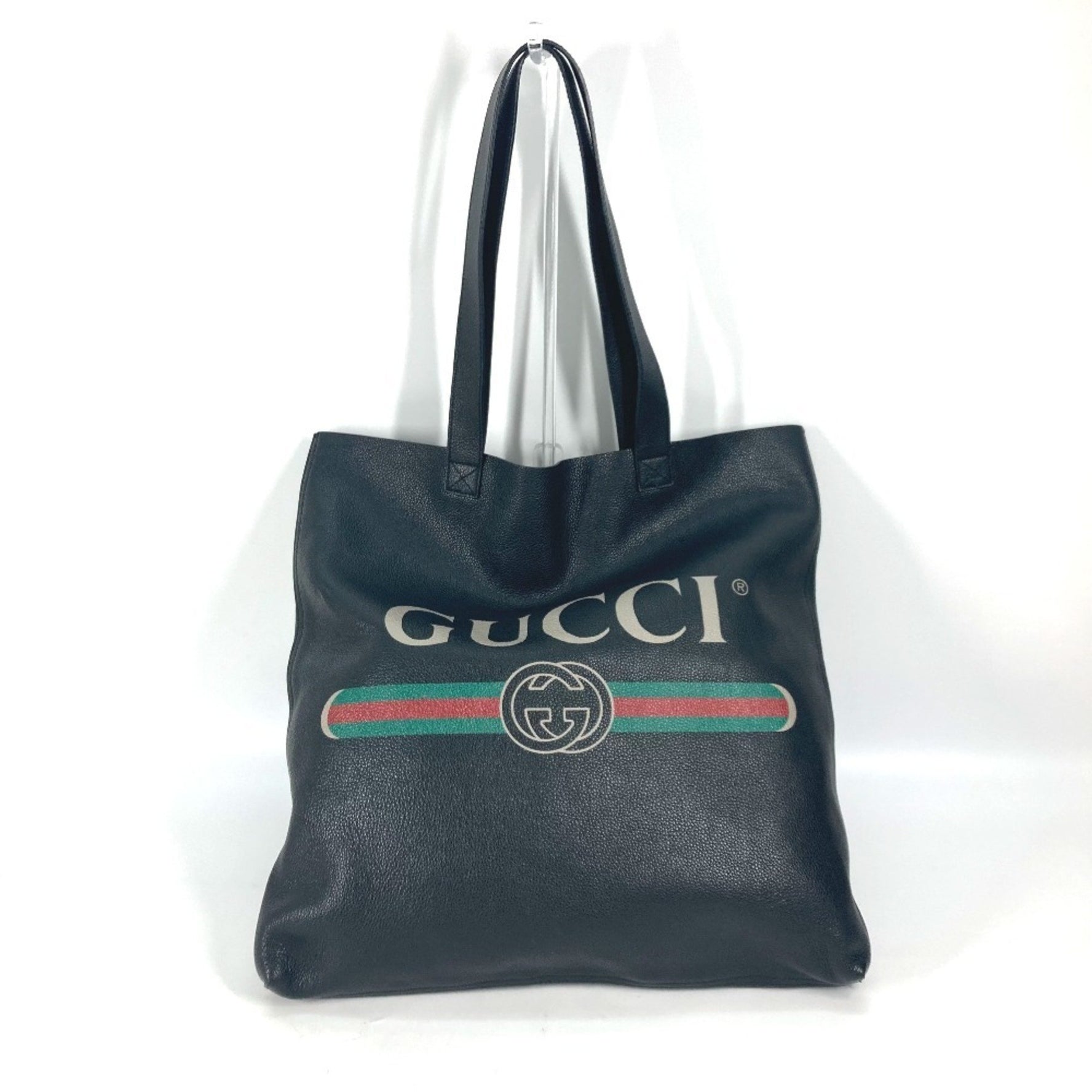 GUCCI Sherry Line Logo Print Shoulder Bag/Tote Bag in Leather