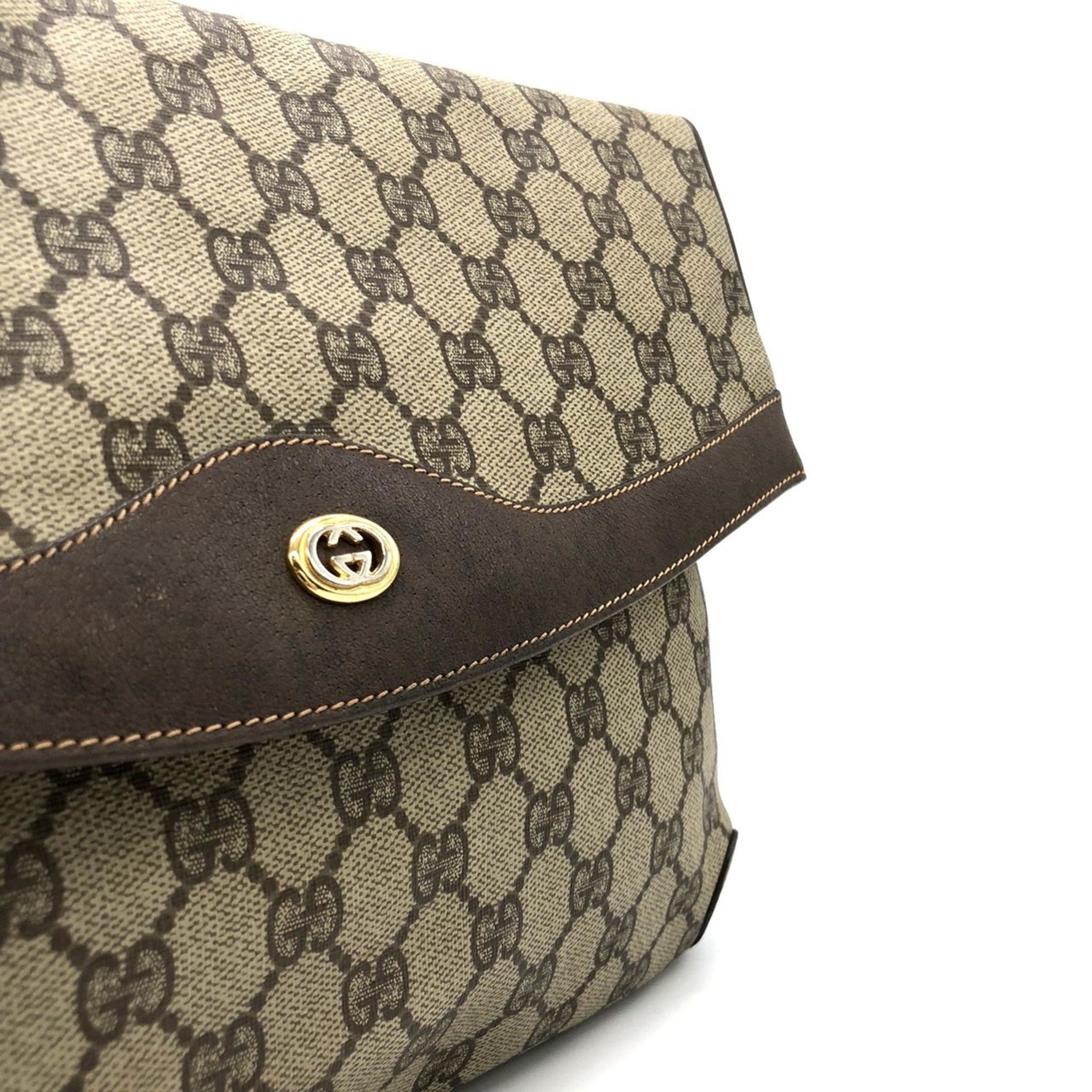 GUCCI Old 156 02 Clutch Bag/Second Bag/Pouch in GG Supreme Leather (Brown)