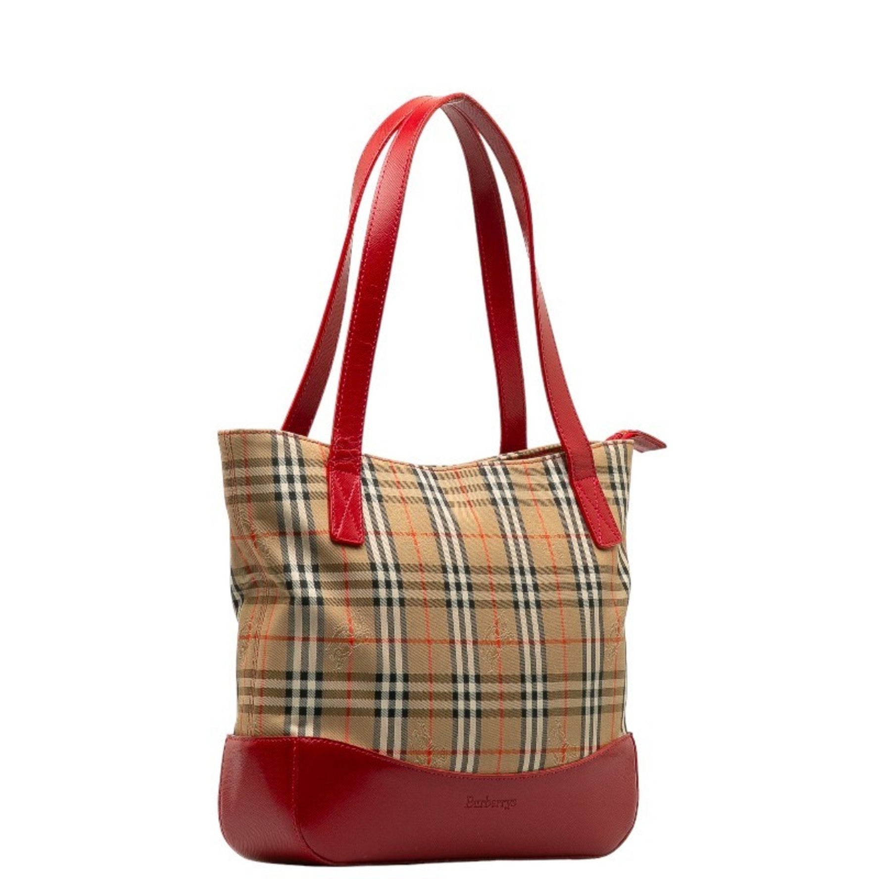 Burberry Leather Tote Bag Beige,Red Color
