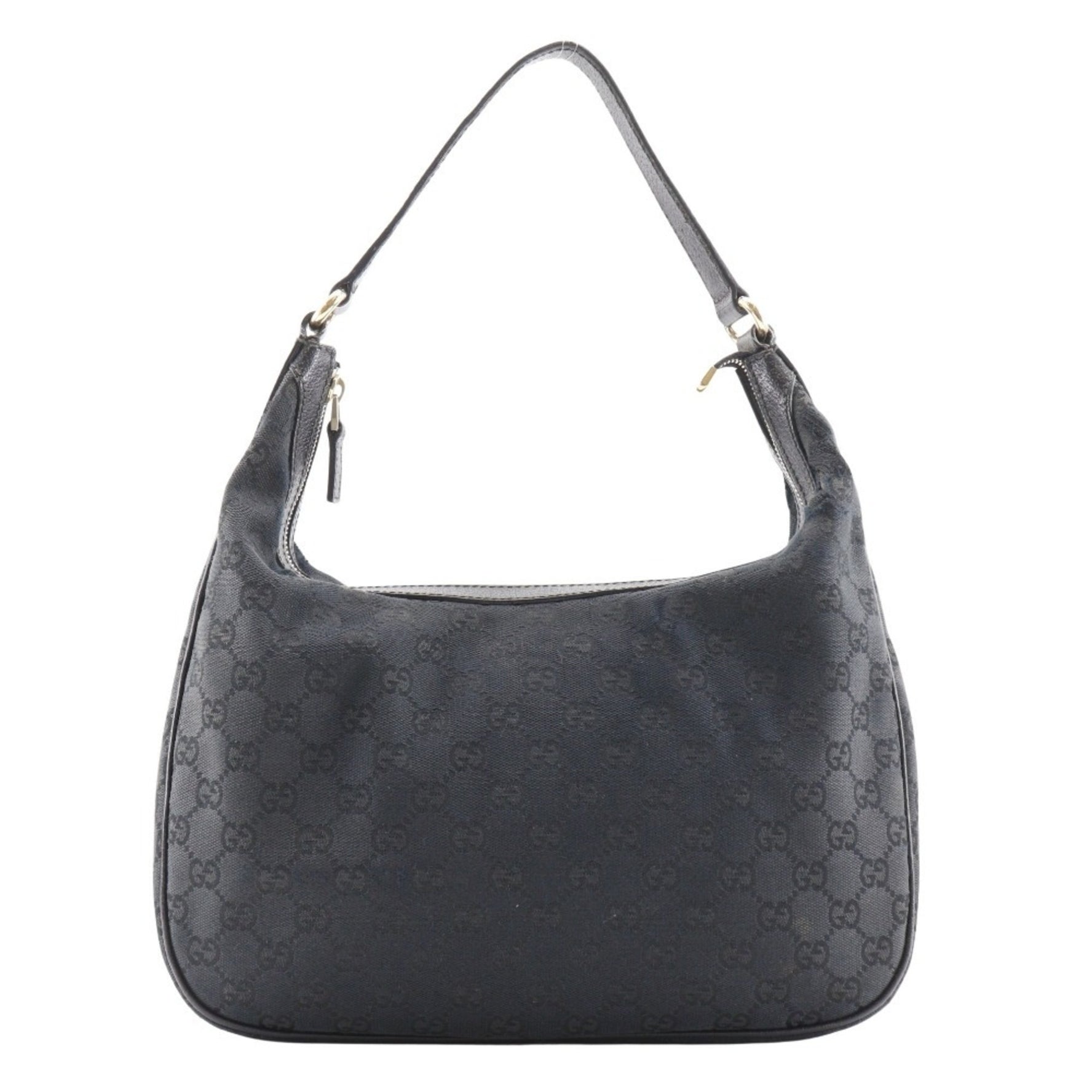 GUCCI Shoulder Bag GG Canvas Black One Belt Women's