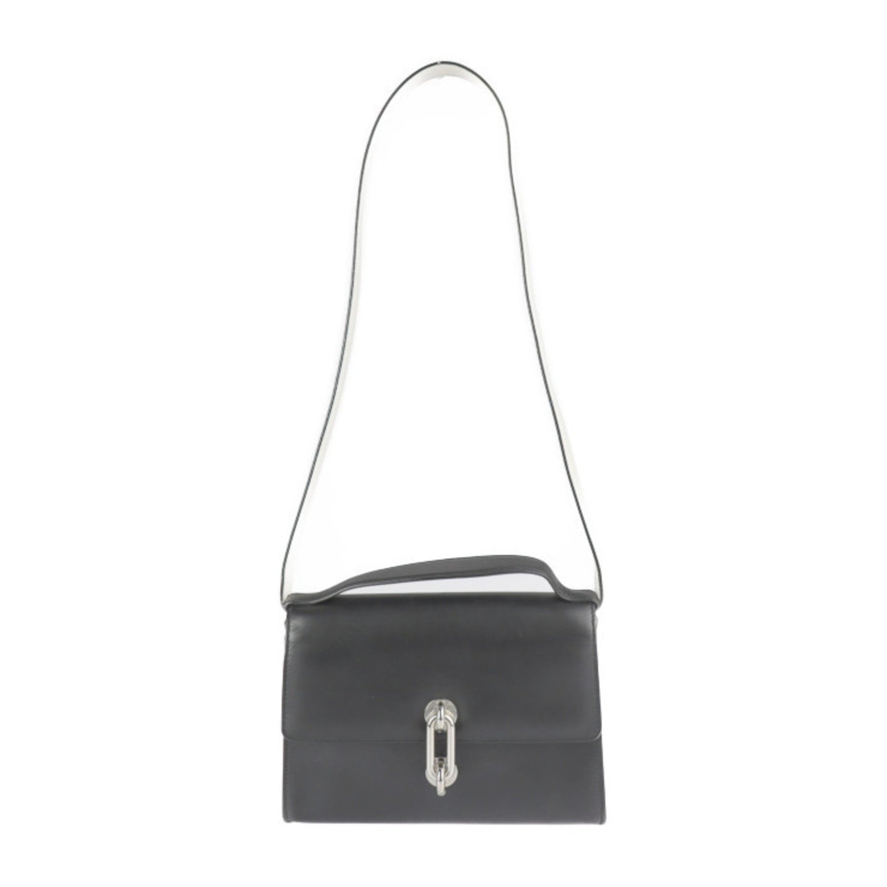 BALENCIAGA Balenciaga mini trapeze mailon handbag calf leather black ivory system silver hardware 2WAY shoulder bag