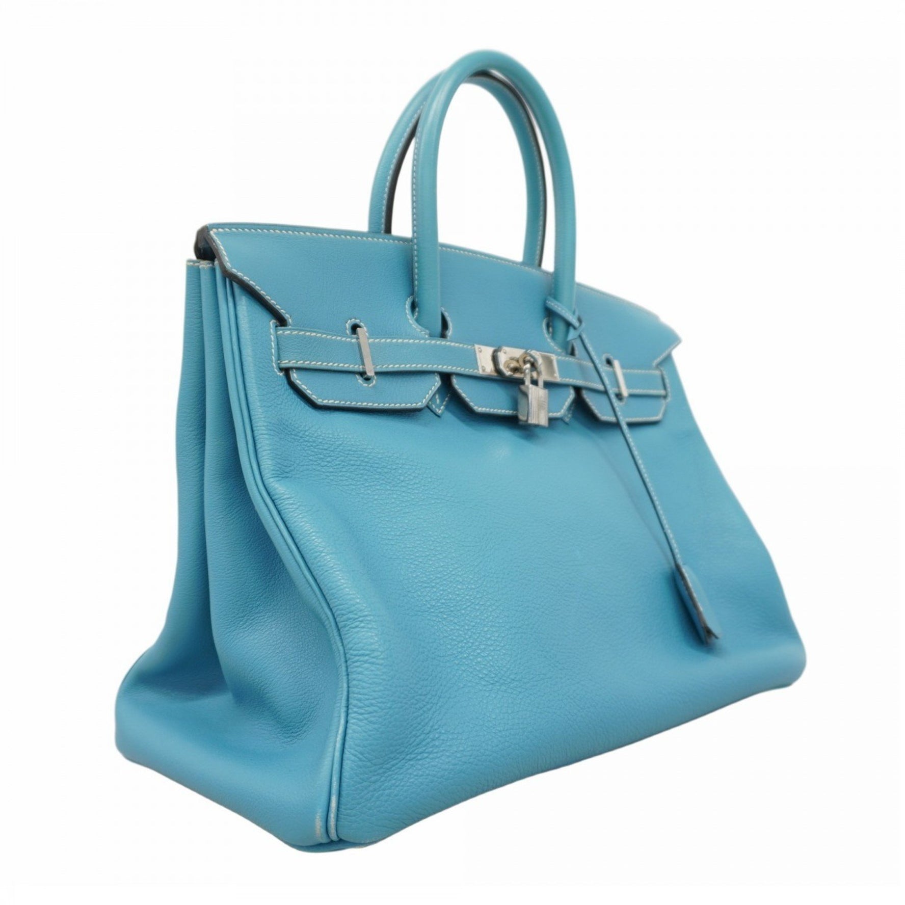Hermes Hermès Birkin 35 Togo Blue Jean Handbag (E Stamp) for Women