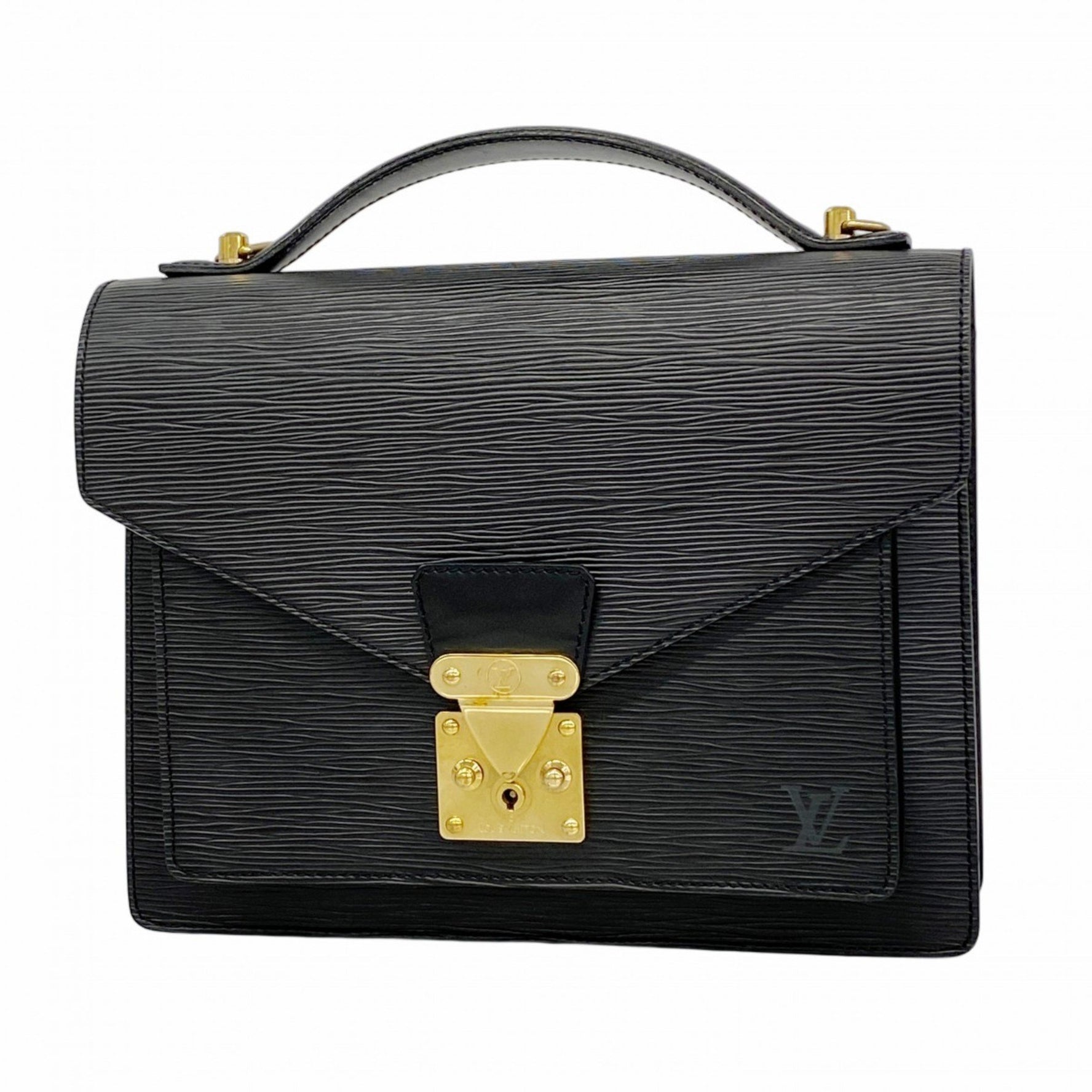 Louis Vuitton Epi Monceau Handbag M52122 Noir Women's