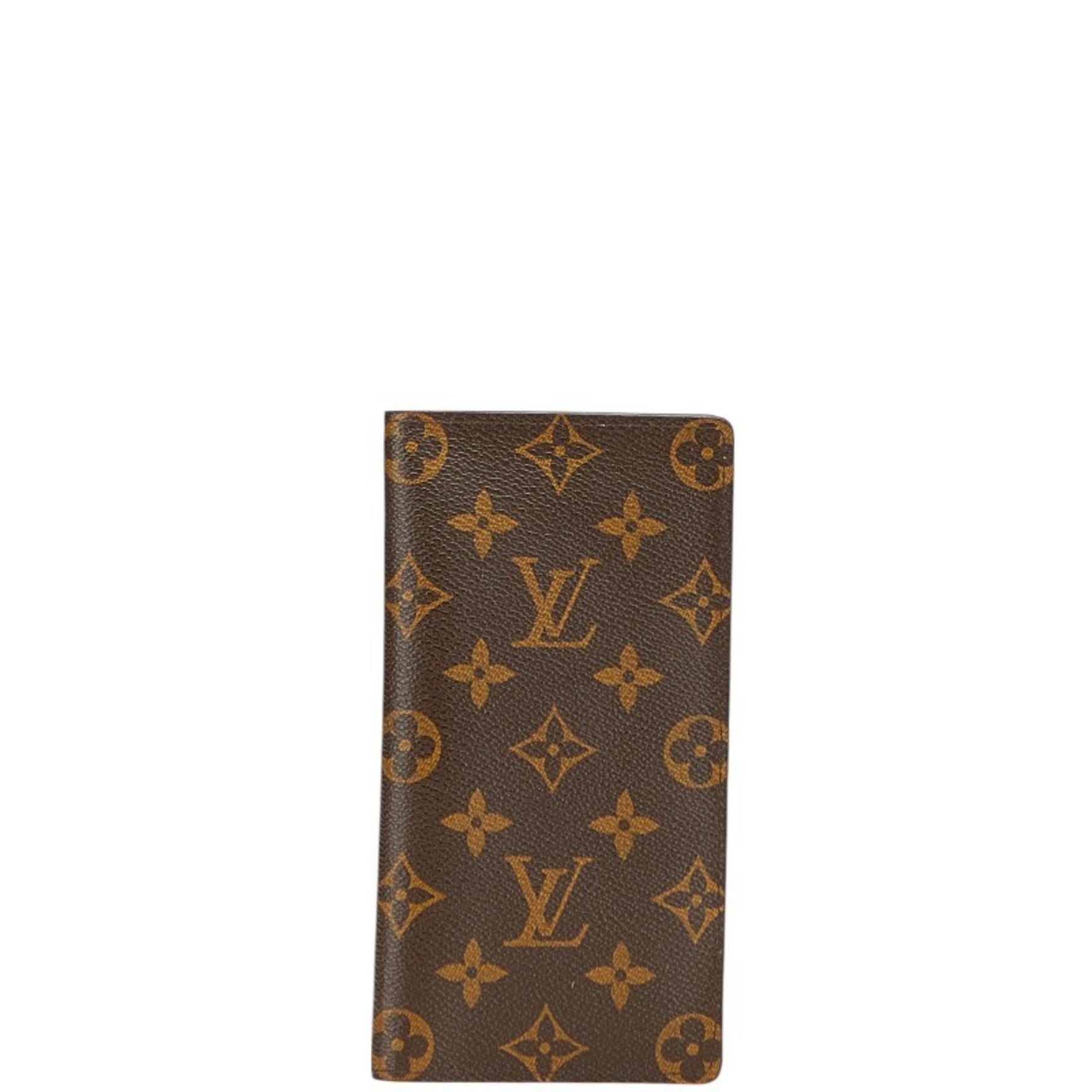 Louis Vuitton Monogram Porte-Valeur Carte Credit Long Wallet/Billfold Brown Leather LOUIS VUITTON