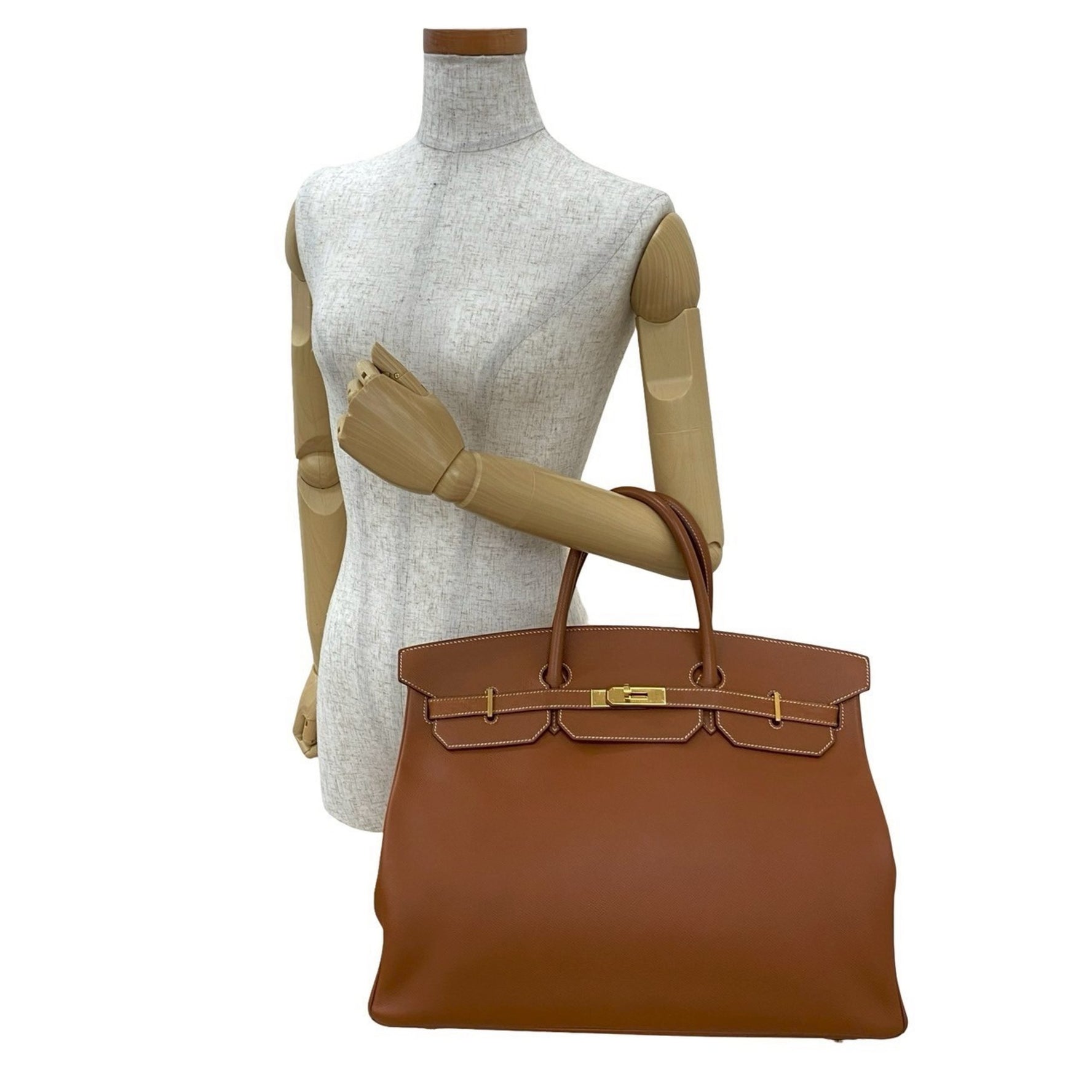 Hermes Hermès Vintage Birkin 40 Le Tourne Couchevel Leather Handbag/Tote Bag in Gold, with a Z Stamp