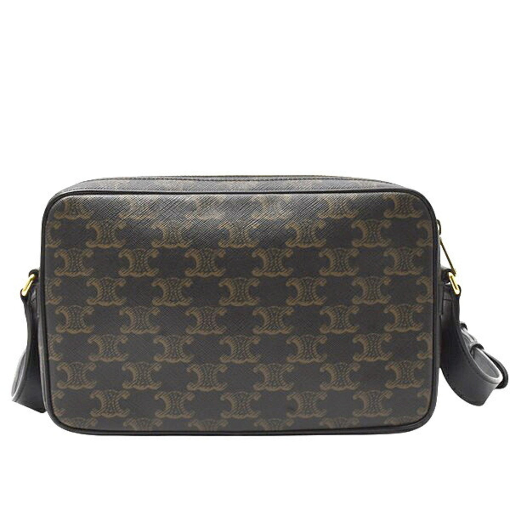 Celine Triomphe Shoulder Bag in Black PVC Leather