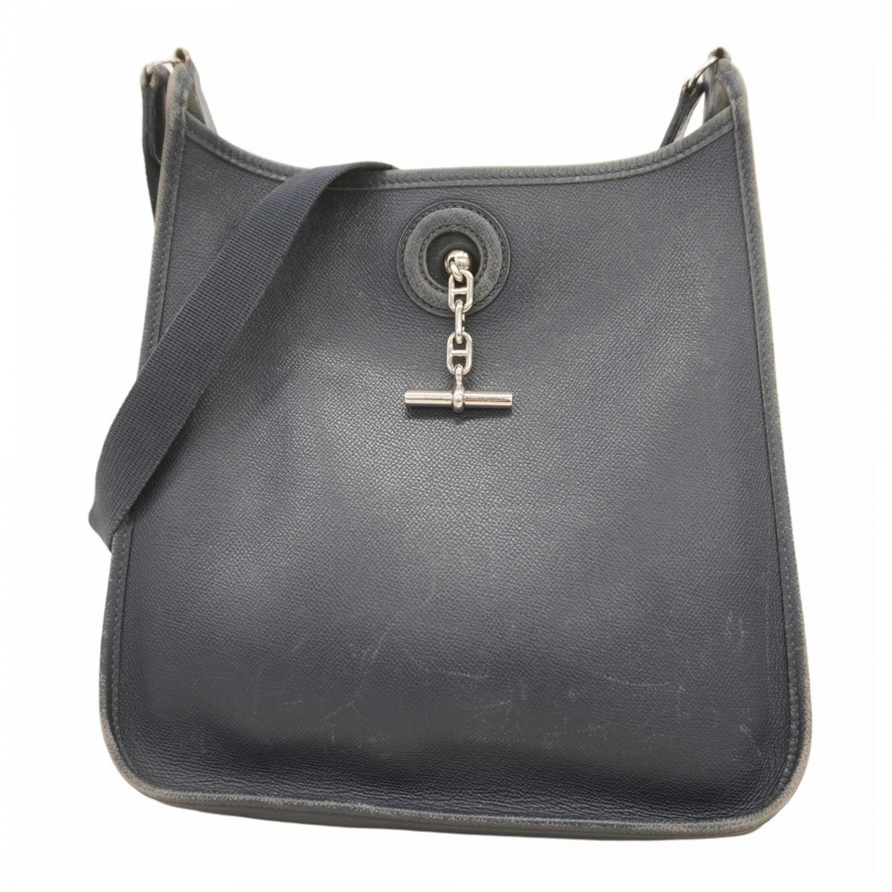 Hermes Hermès Vespa PM Shoulder Bag, Epsom Leather, Blue Indigo, H Stamp, Women's