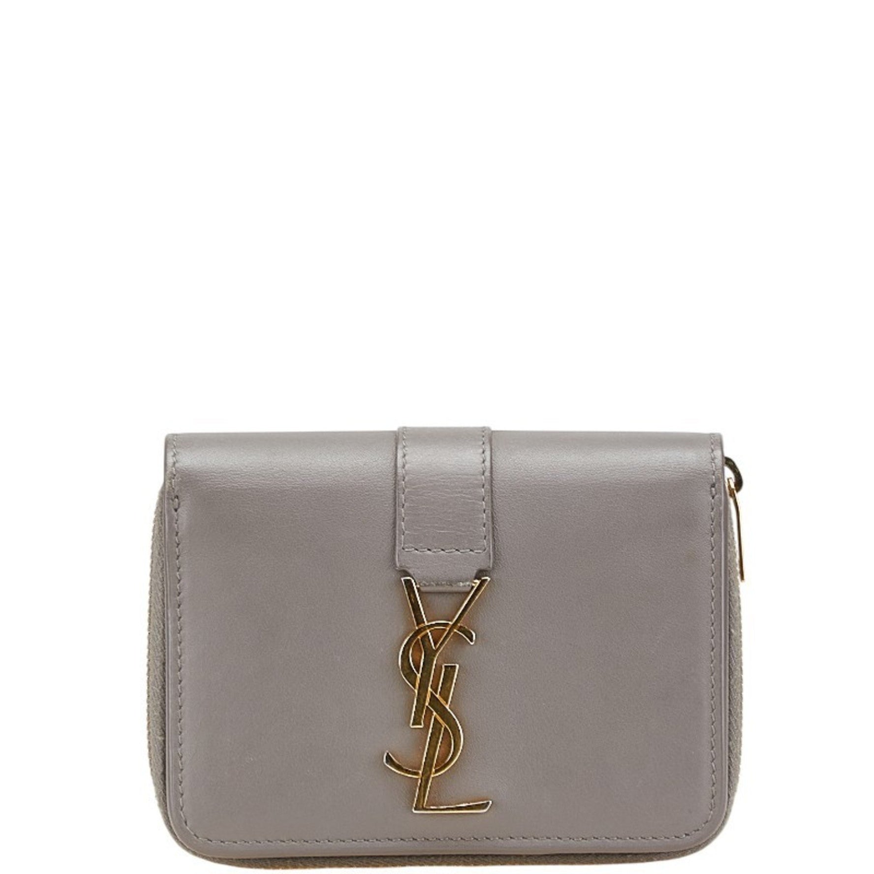 Saint Laurent YSL Bi-fold Compact Wallet Leather SAINT LAURENT