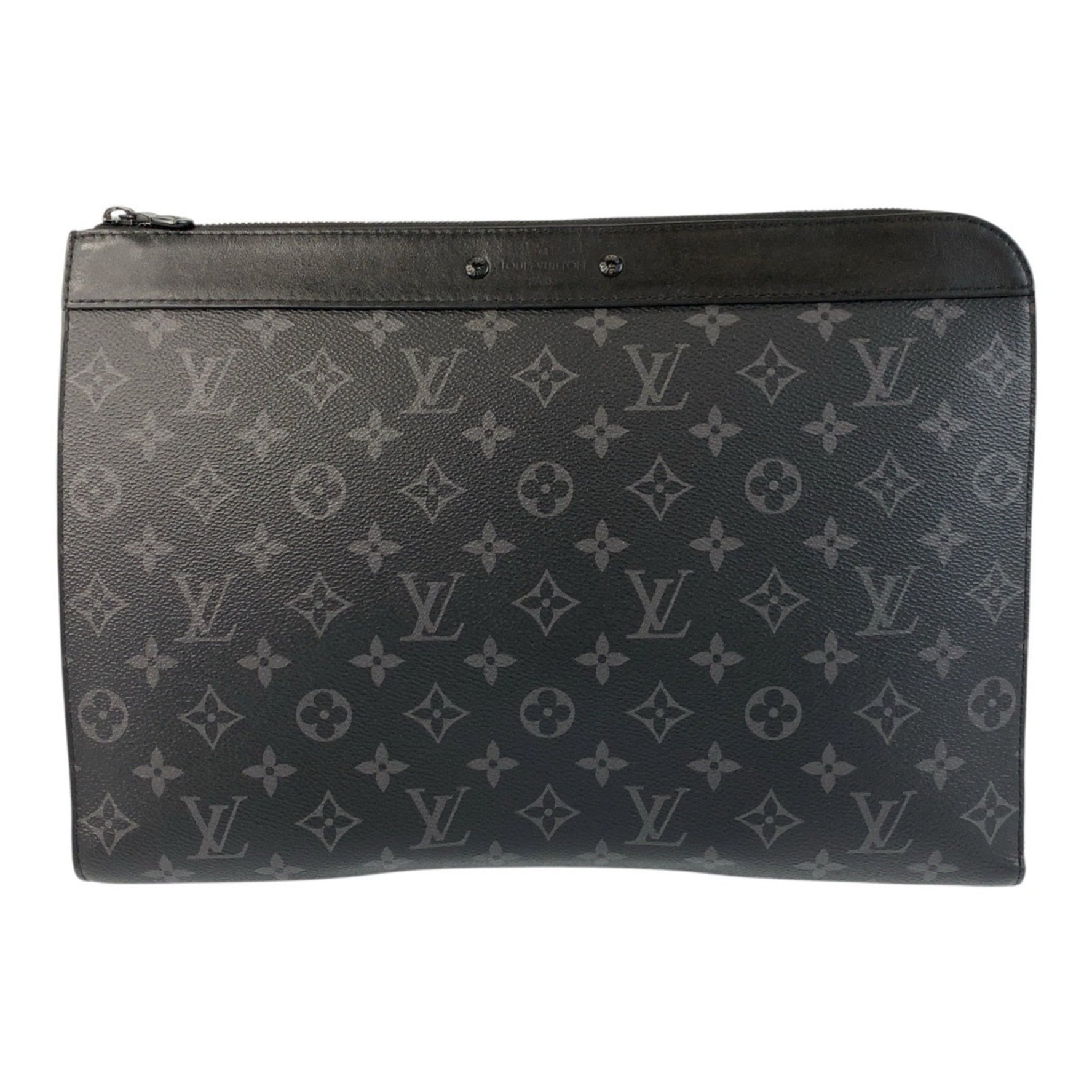 Louis Vuitton Monogram Eclipse Pochette Jour in Black and Gray Leather, Clutch Bag/Second Bag