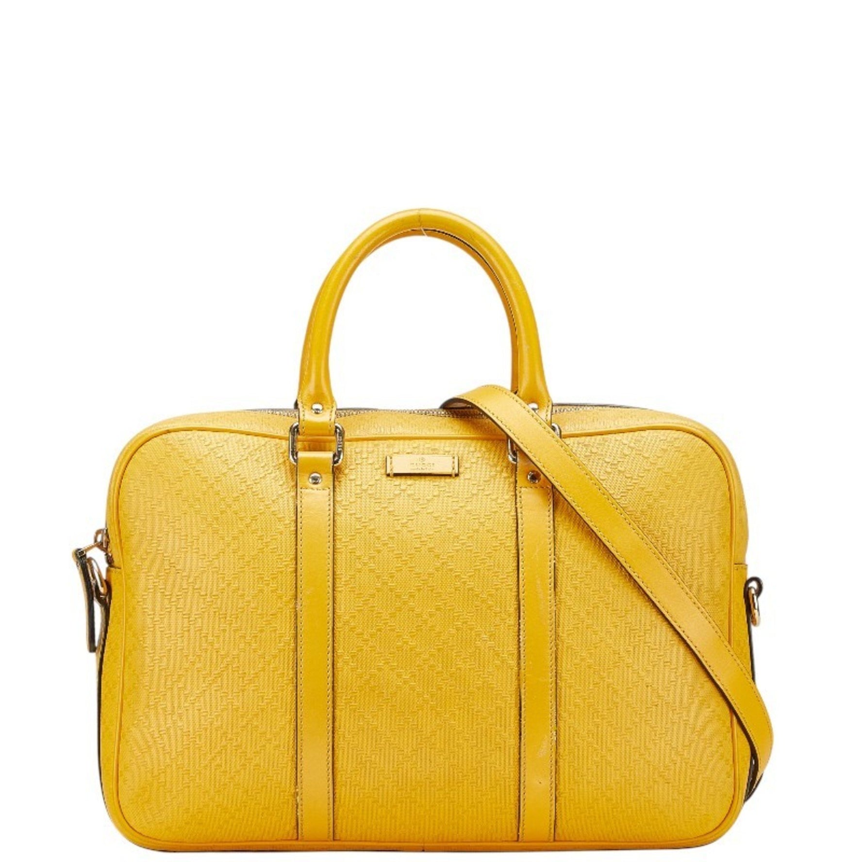 Gucci Diamante Business Bag/Shoulder Bag, 2-Way, 344357, Yellow Leather, Women's, GUCCI