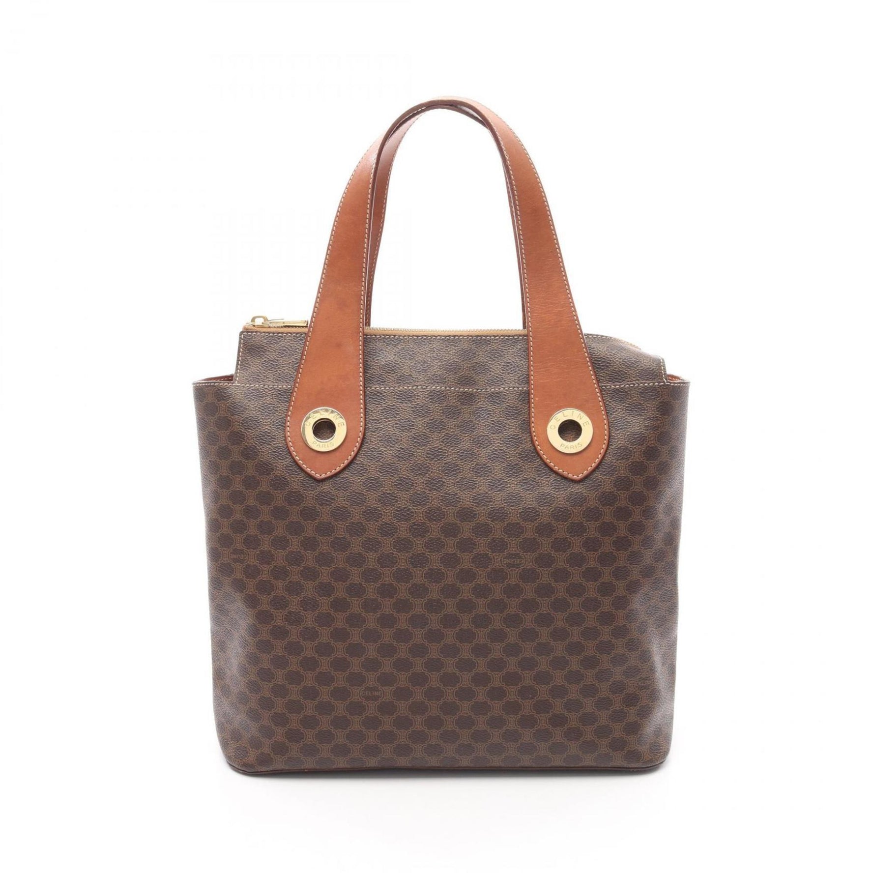 Celine Macadam Circle Logo Tote Bag, PVC-Coated Canvas and Leather