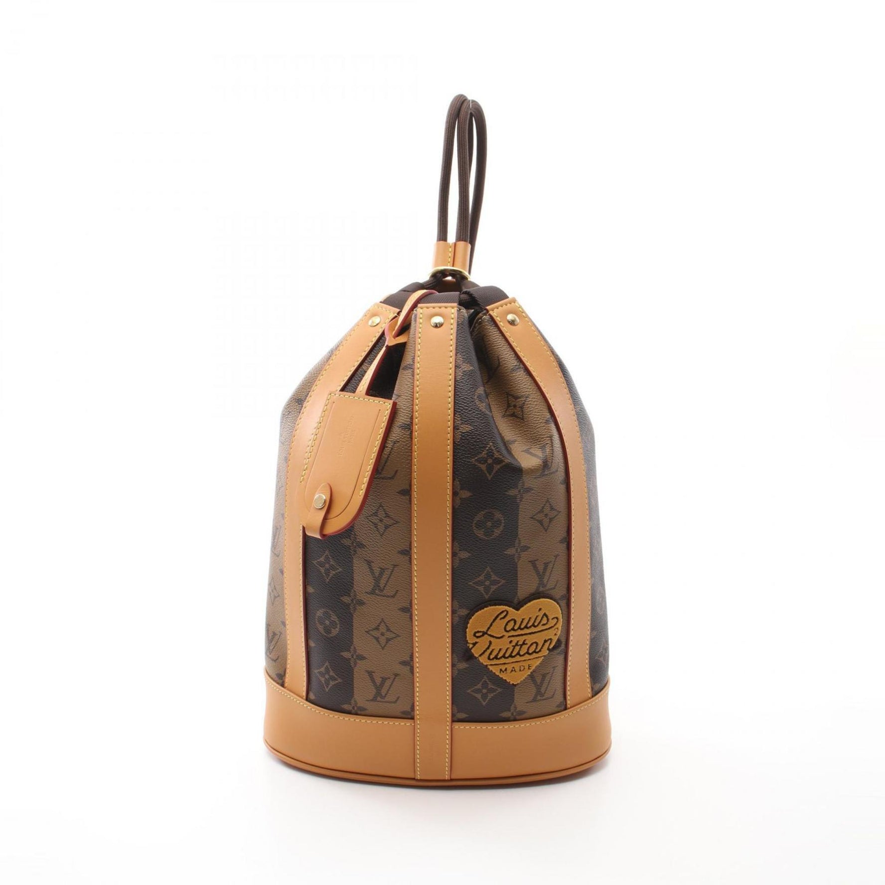 Louis Vuitton x NIGO Randonne Shoulder Bag Coated Canvas Leather Monogram Stripe