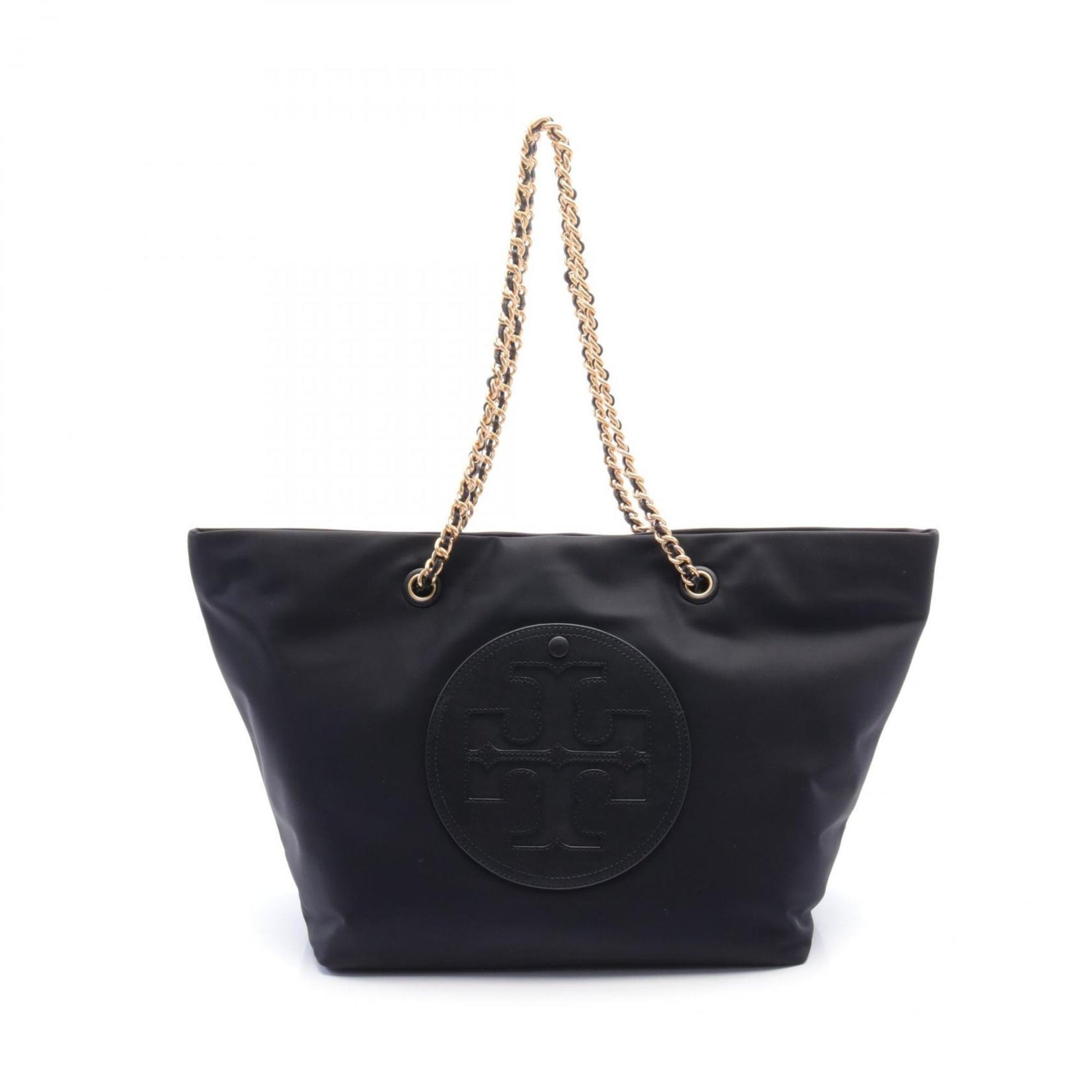 Tory Burch ELLA Tote Bag, Nylon and Leather, Women's, Black,