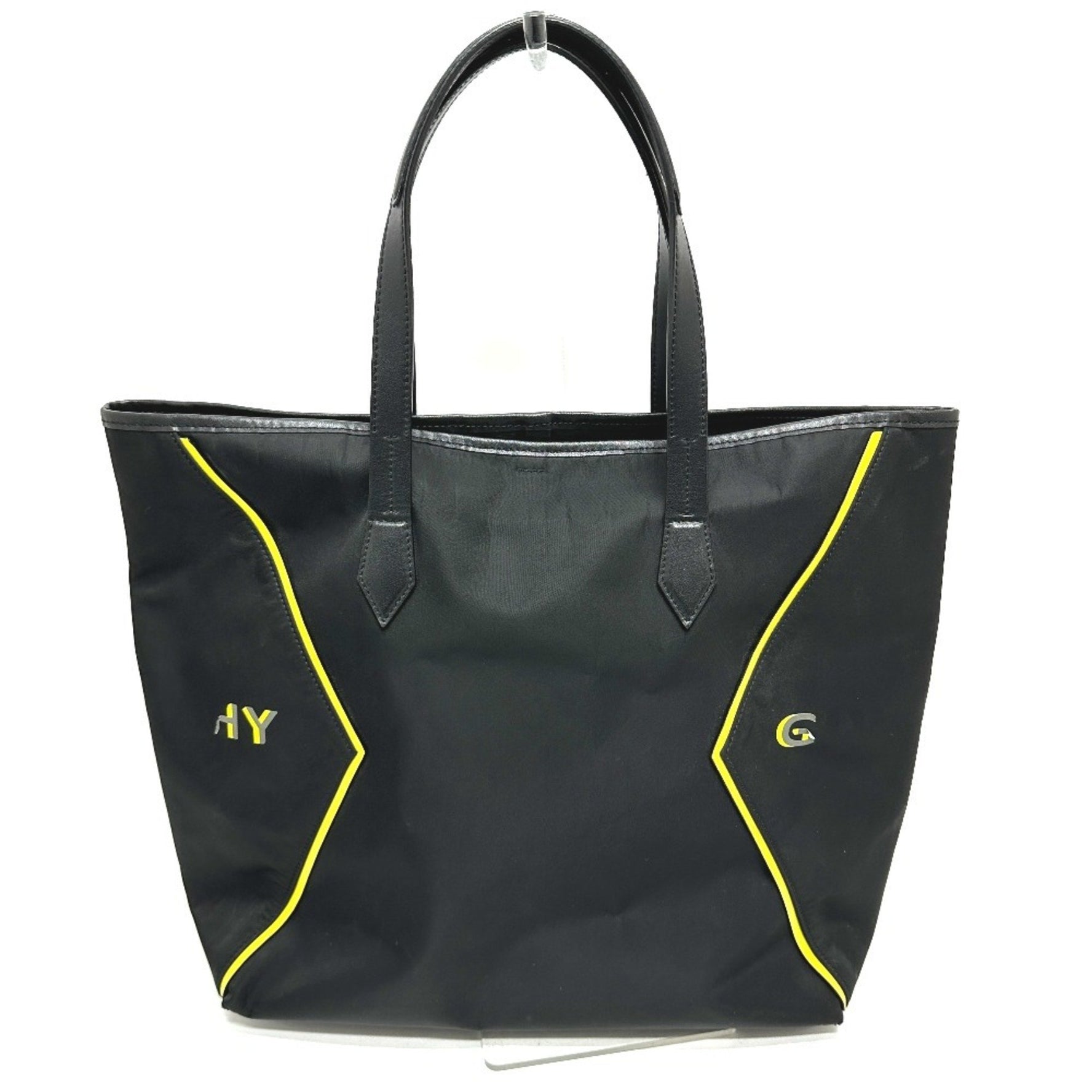 GIVENCHY Logo Shoulder Bag Tote Leather Nylon Men's Black