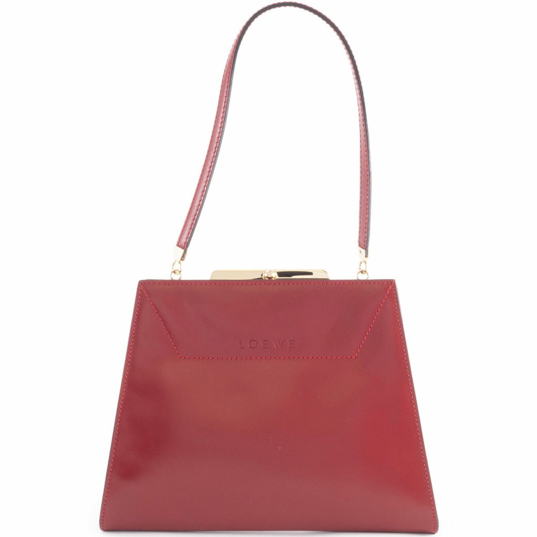 LOEWE Red Leather Trapezoid Mini Handbag