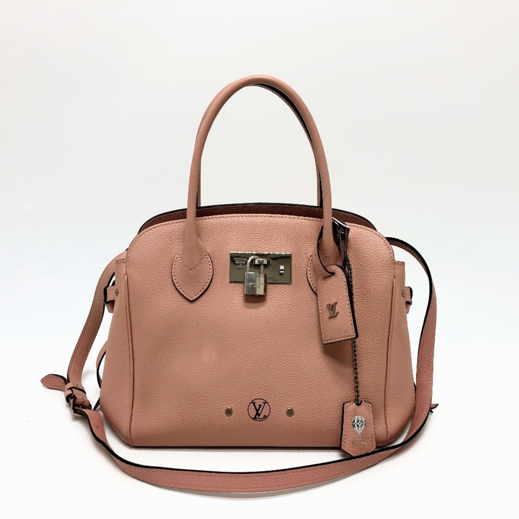LOUIS VUITTON M54347 Mila PM Tote Bag, Handbag, Leather, Women's, Rose Poodle, Pink