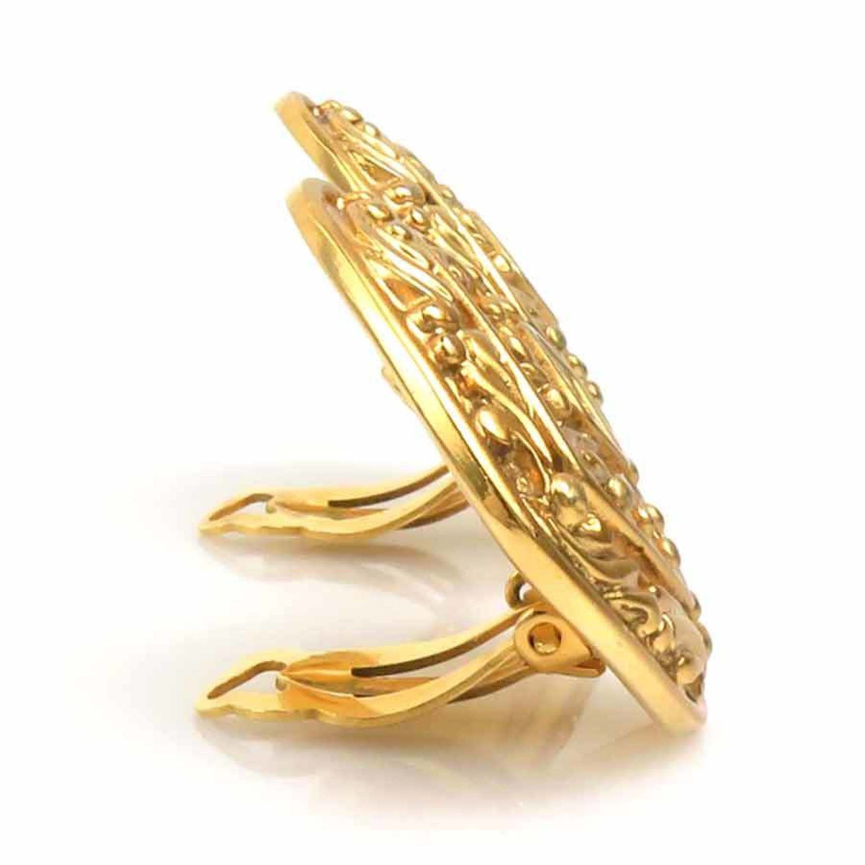 CHANEL Coco Mark Metal Earrings