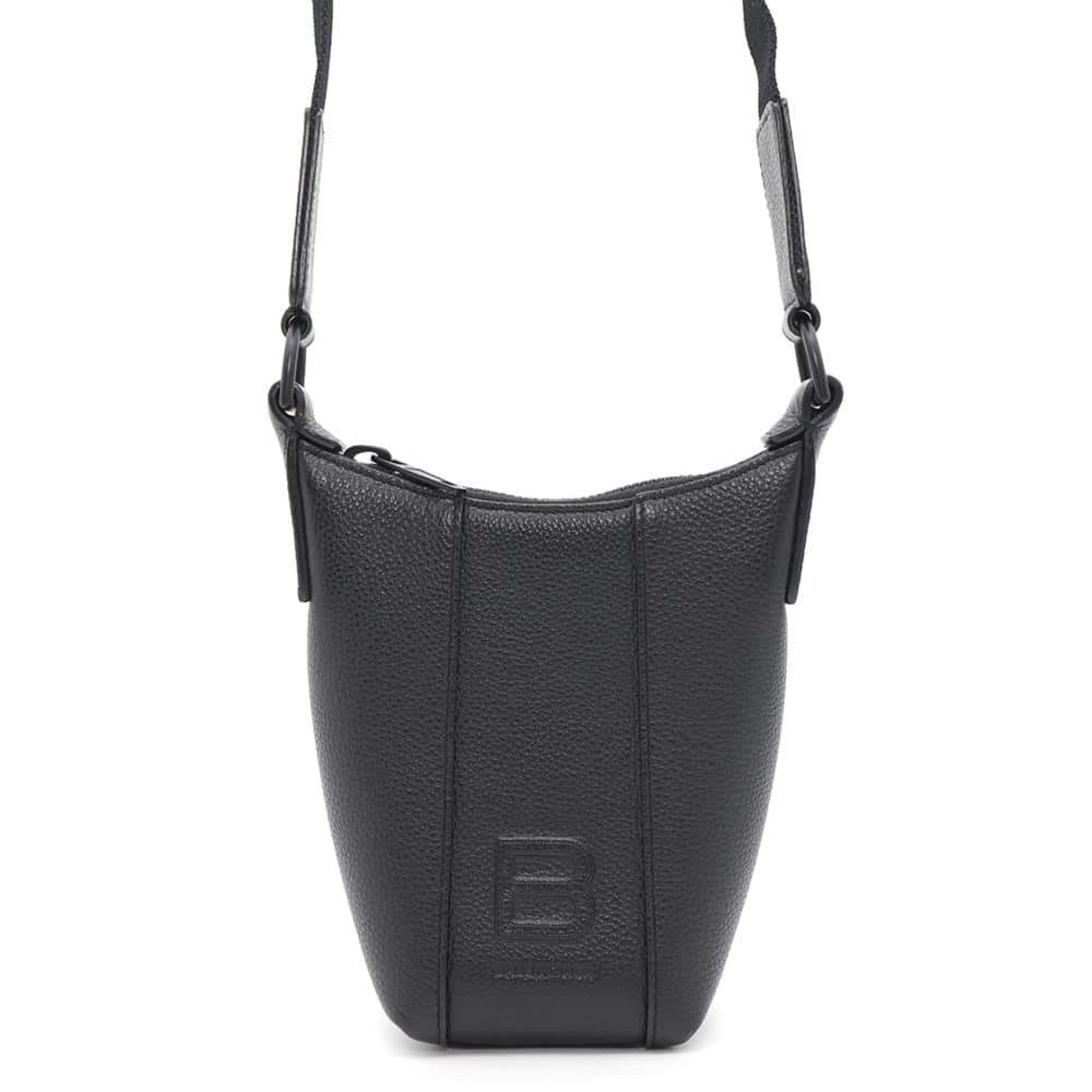 Balenciaga Shoulder Bag Hourglass Leather BALENCIAGA Black